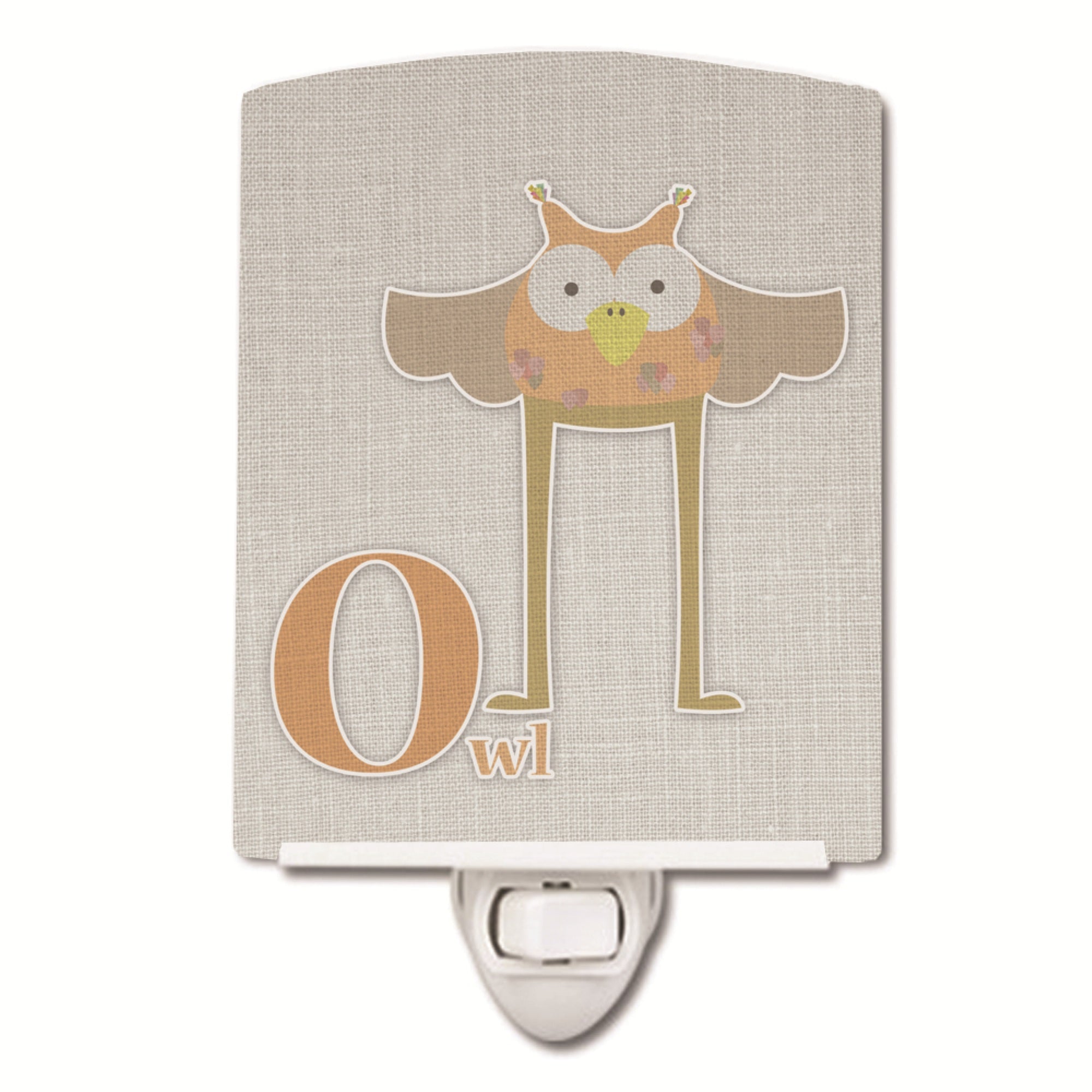  inchCarolines Treasures Alphabet O for Owl Ceramic Night Light, 6x4, Multicolor inch