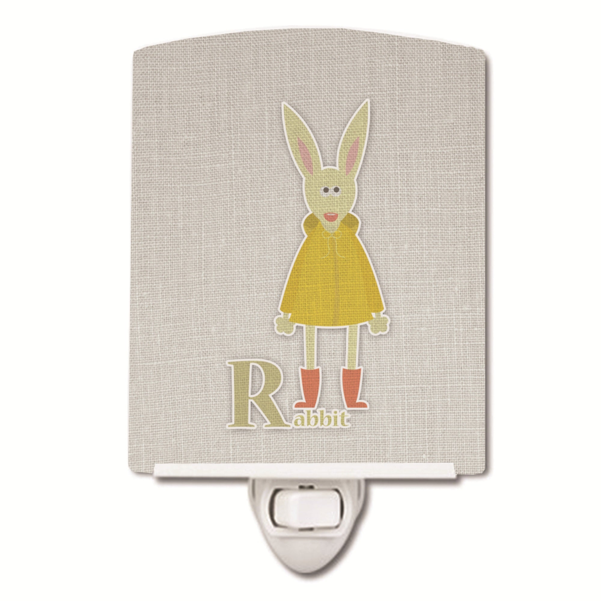  inchCarolines Treasures Alphabet R for Rabbit Ceramic Night Light, 6x4, Multicolor inch