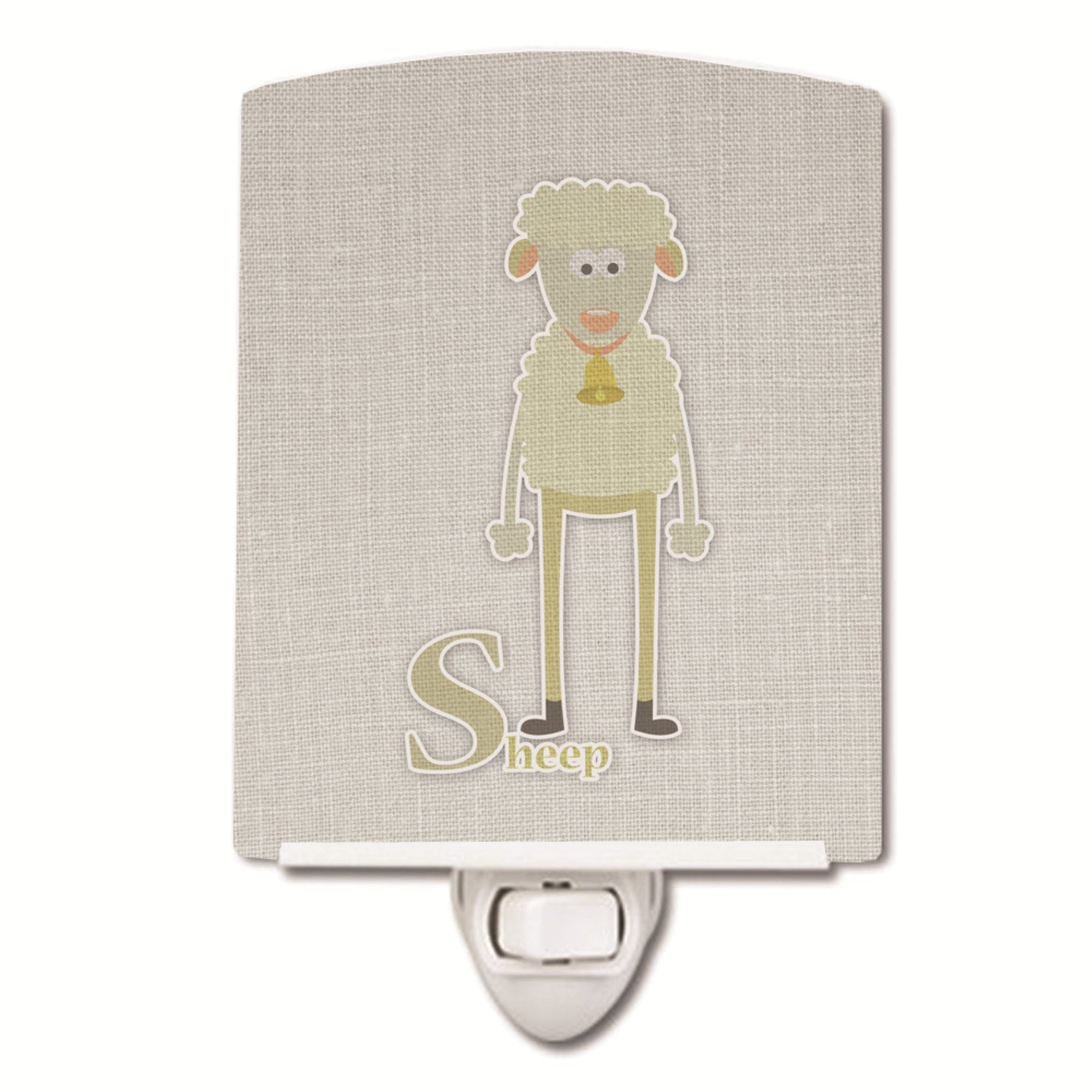 inchCarolines Treasures Alphabet S for Sheep Ceramic Night Light, 6x4, Multicolor inch