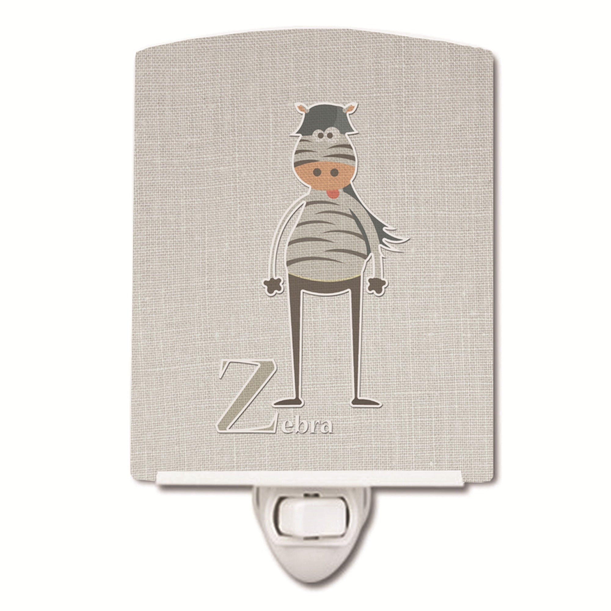  inchCarolines Treasures Alphabet Z for Zebra Ceramic Night Light, 6x4, Multicolor inch