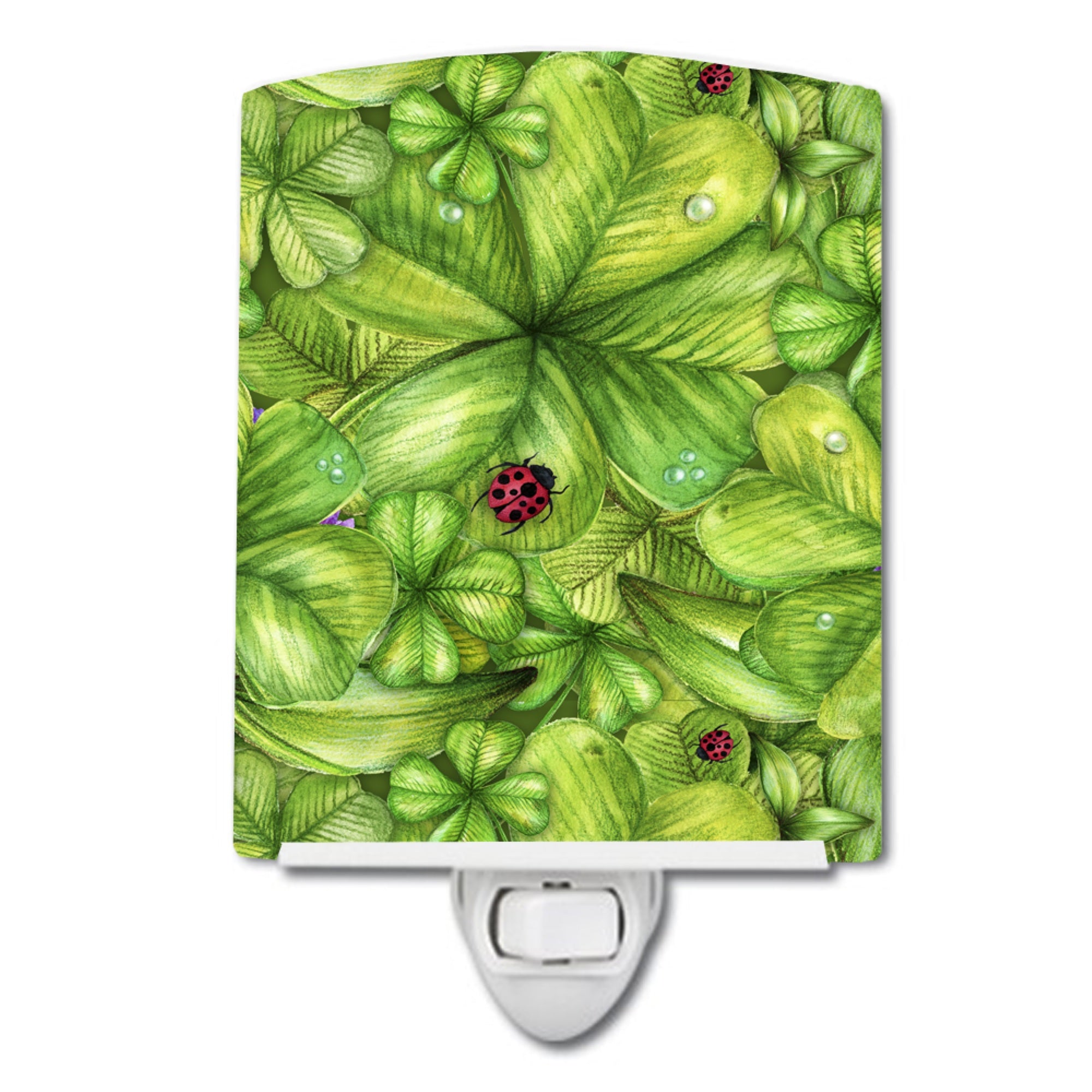  inchCarolines Treasures Shamrocks and Lady bugs Ceramic Night Light, 6x4, Multicolor inch