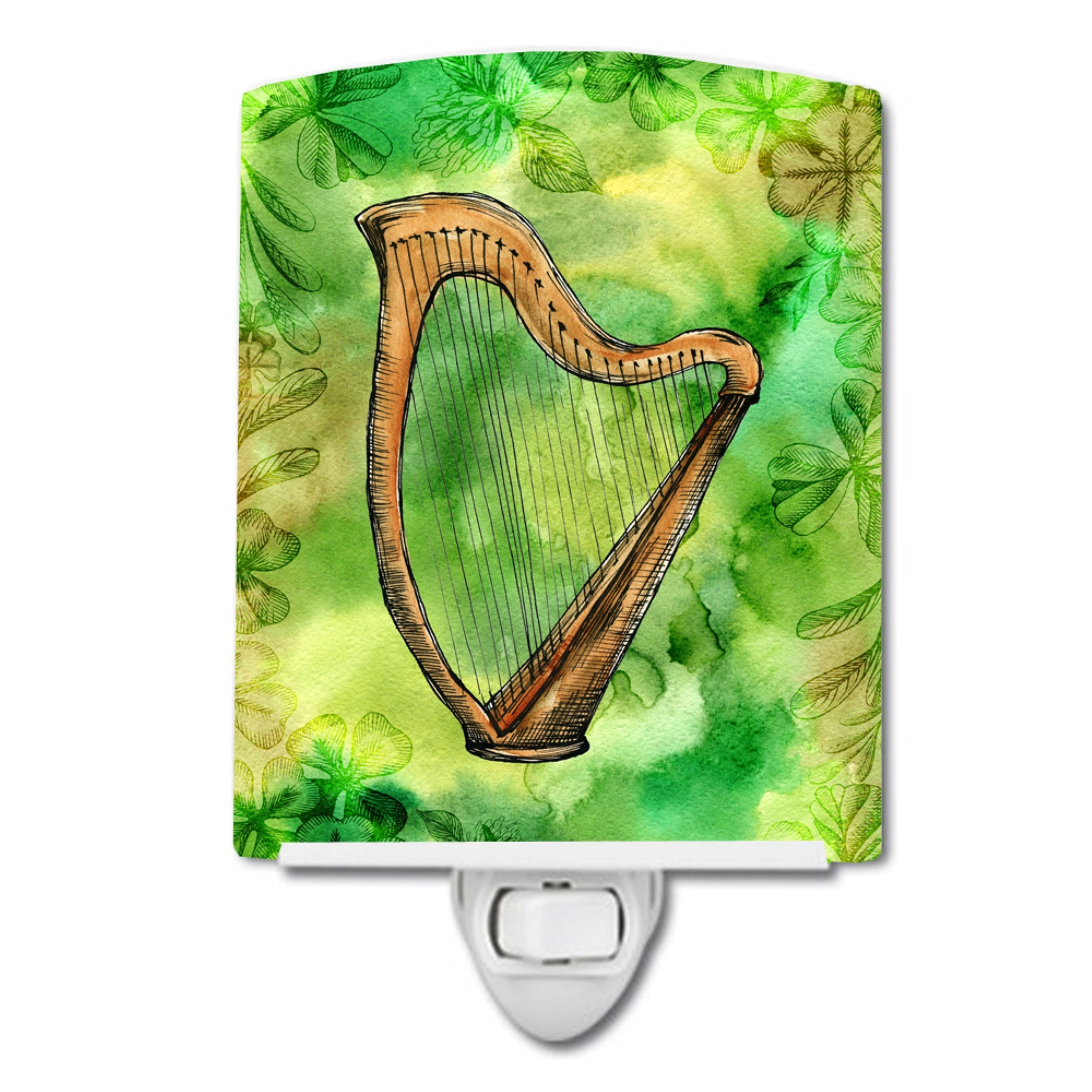  inchCarolines Treasures Irish Harp Ceramic Night Light, 6x4, Multicolor inch