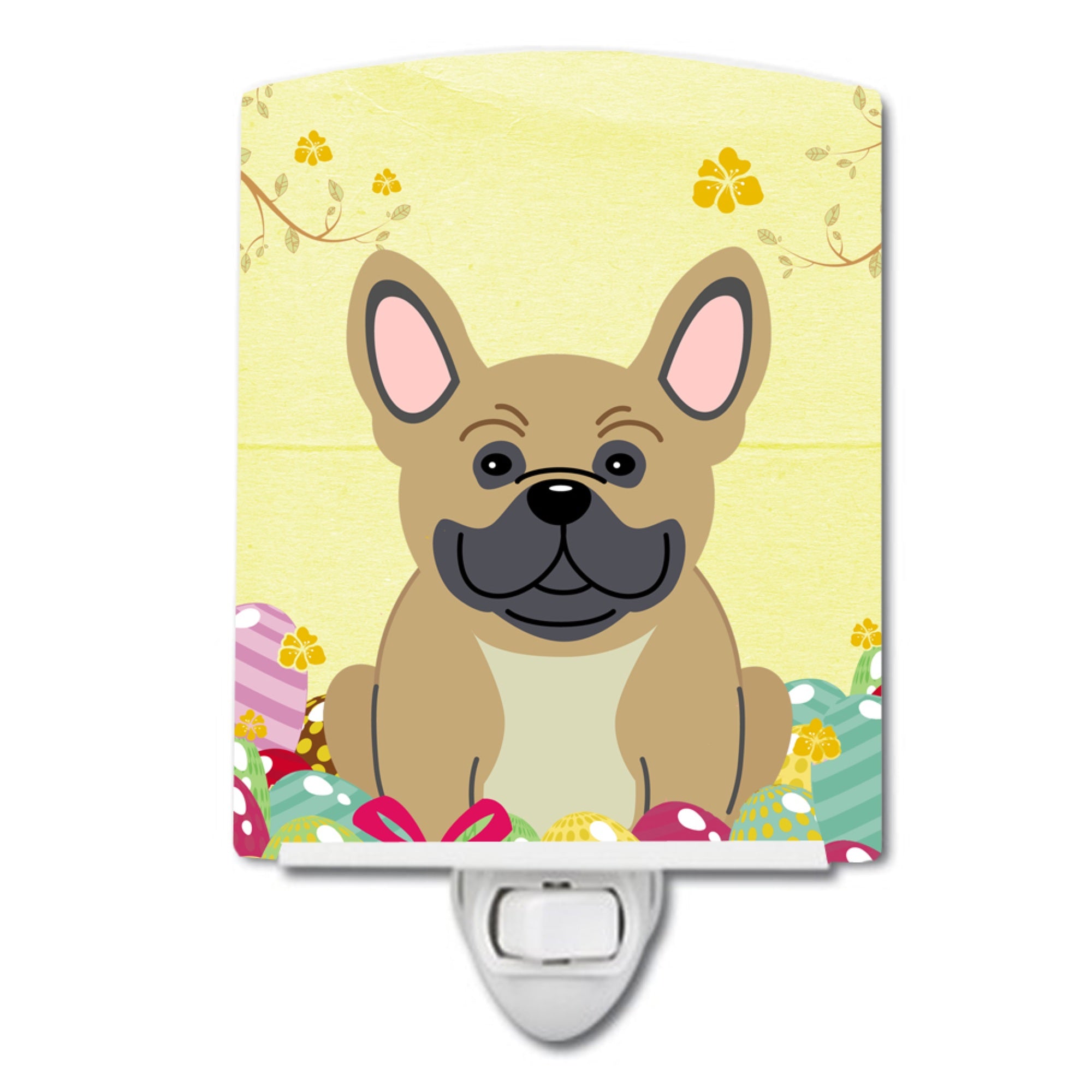  inchCarolines Treasures Easter Eggs French Bulldog Cream Ceramic Night Light, 6x4, Multicolor inch