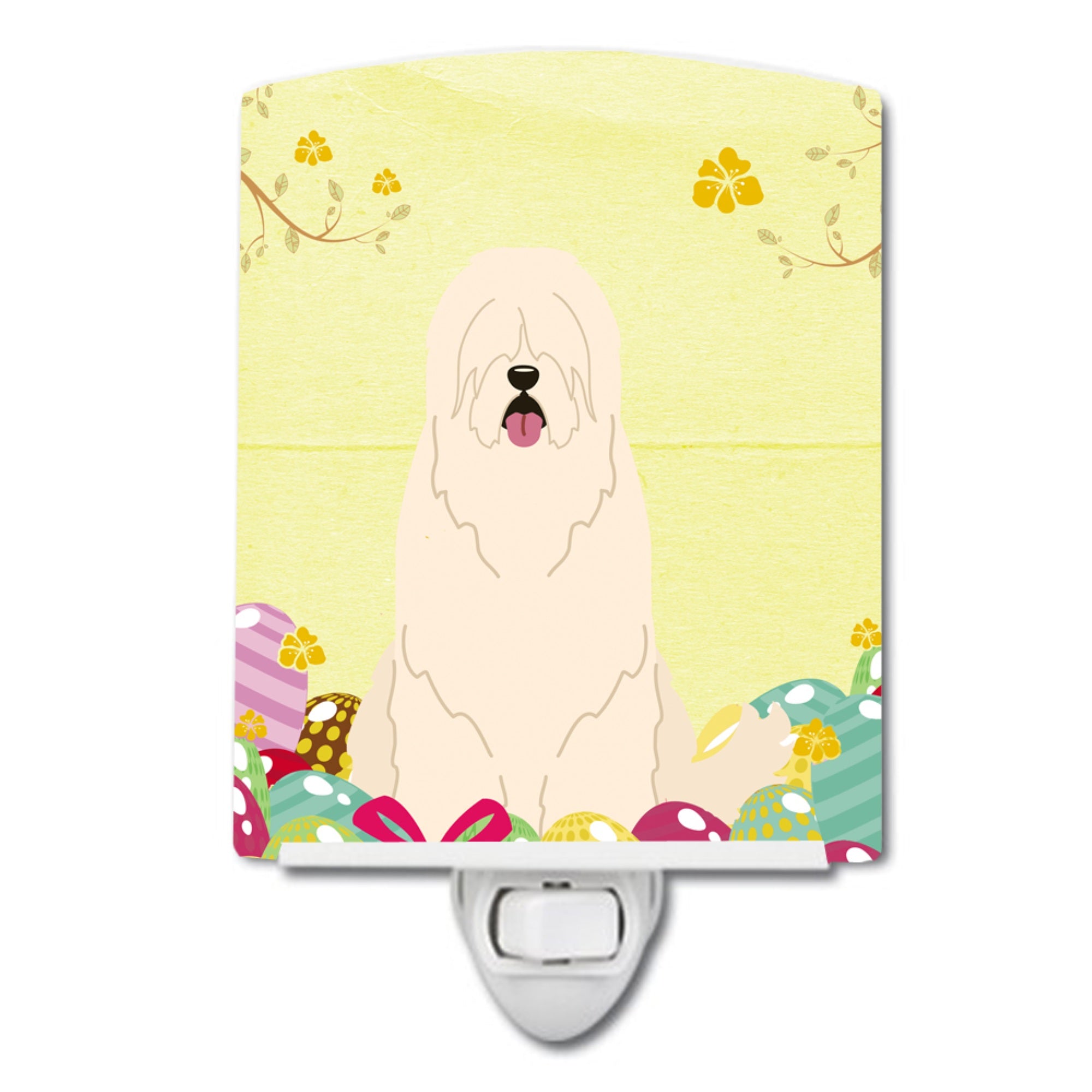  inchCarolines Treasures Easter Eggs South Russian Sheepdog Ceramic Night Light, 6x4, Multicolor inch