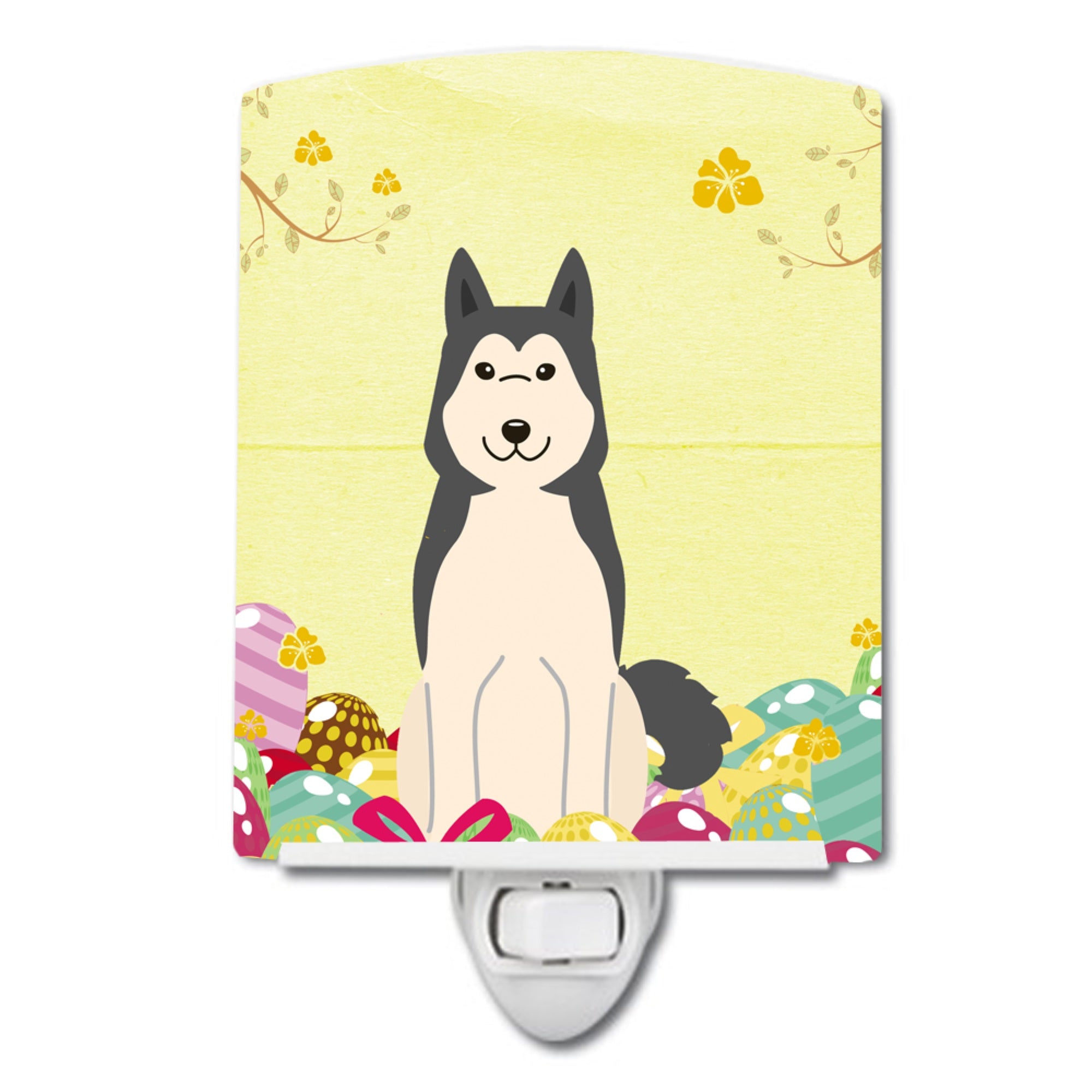  inchCarolines Treasures Easter Eggs West Siberian Laika Spitz Ceramic Night Light, 6x4, Multicolor inch