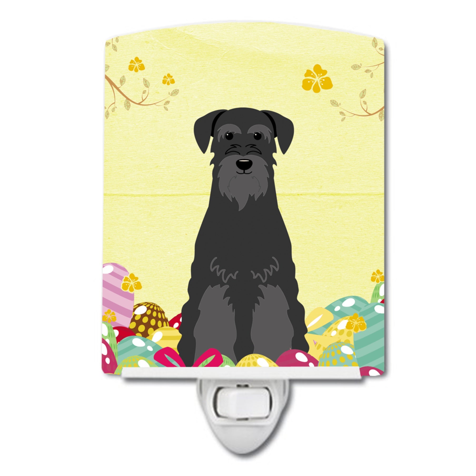  inchCarolines Treasures Easter Eggs Standard Schnauzer Black Ceramic Night Light, 6x4, Multicolor inch