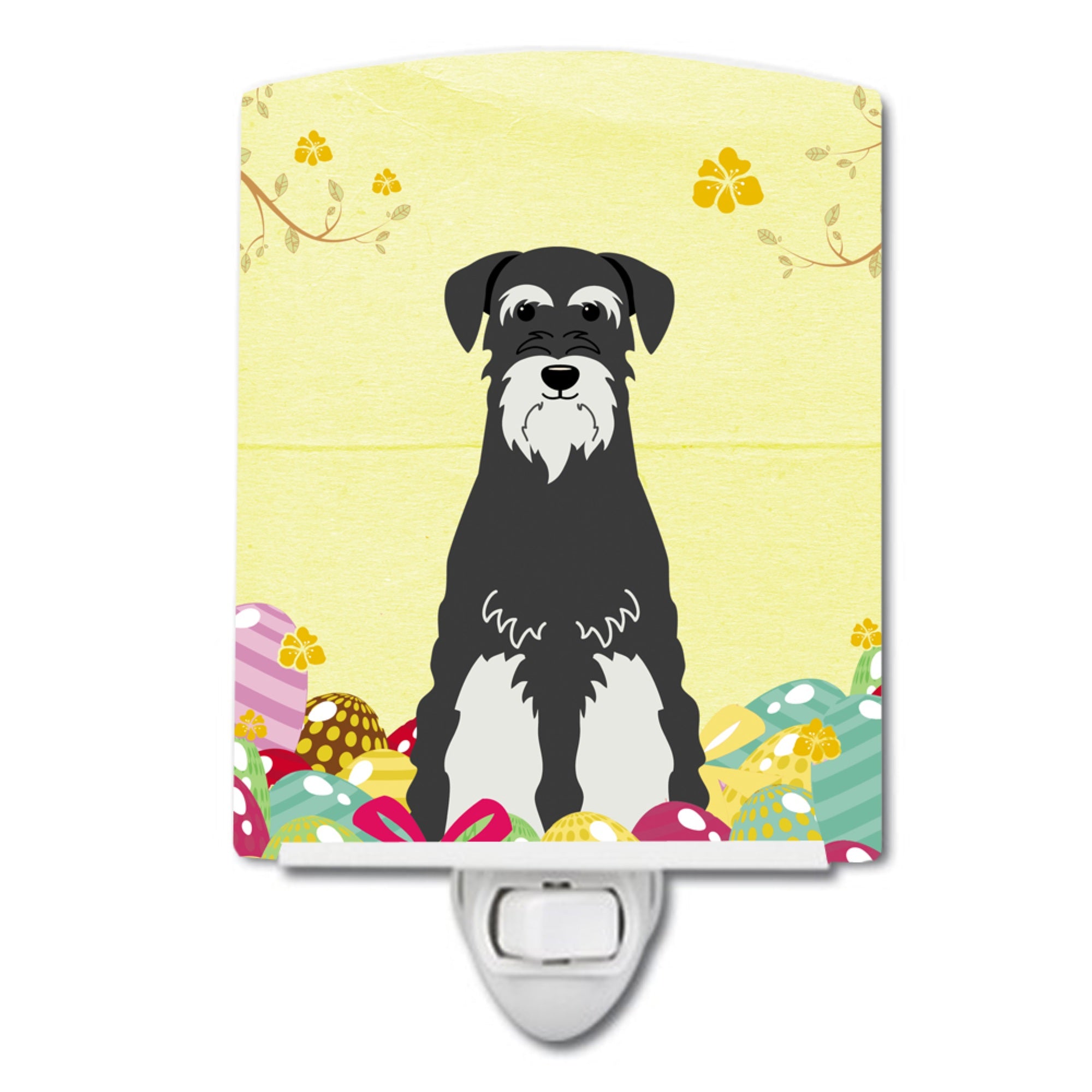  inchCarolines Treasures Easter Eggs Standard Schnauzer Salt and Pepper Ceramic Night Light, 6x4, Multicolor inch