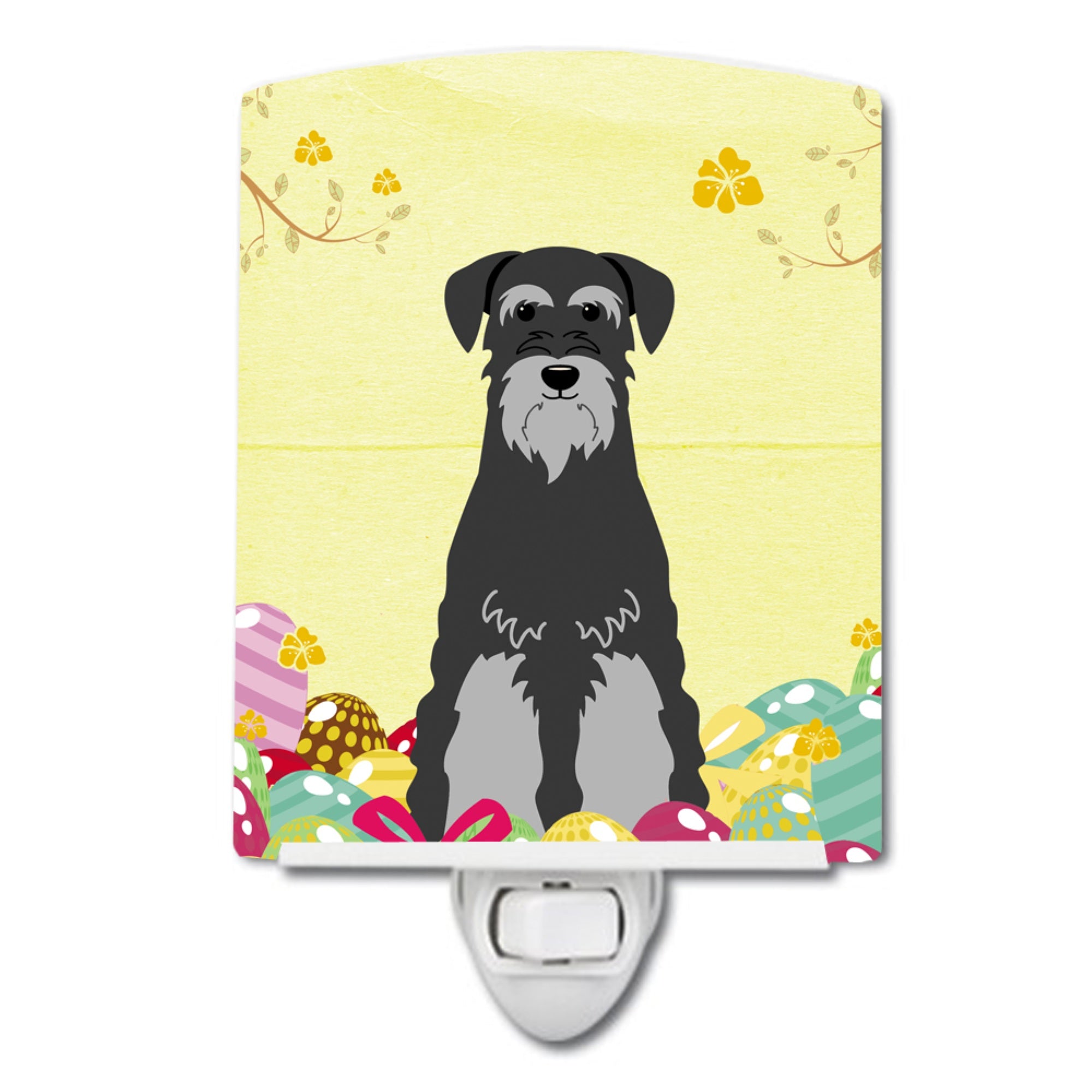  inchCarolines Treasures Easter Eggs Standard Schnauzer Black Grey Ceramic Night Light, 6x4, Multicolor inch