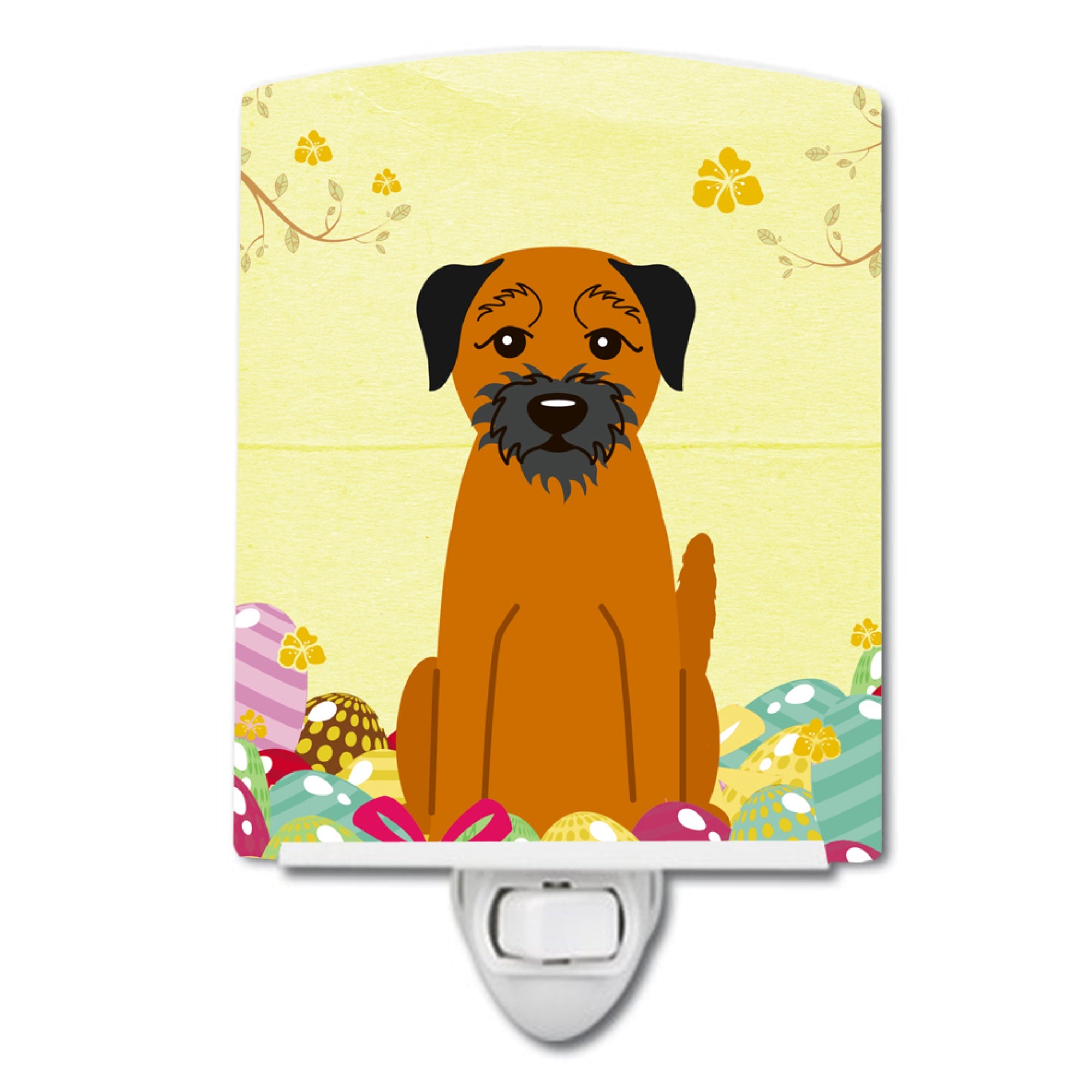  inchCarolines Treasures Easter Eggs Border Terrier Ceramic Night Light, 6x4, Multicolor inch