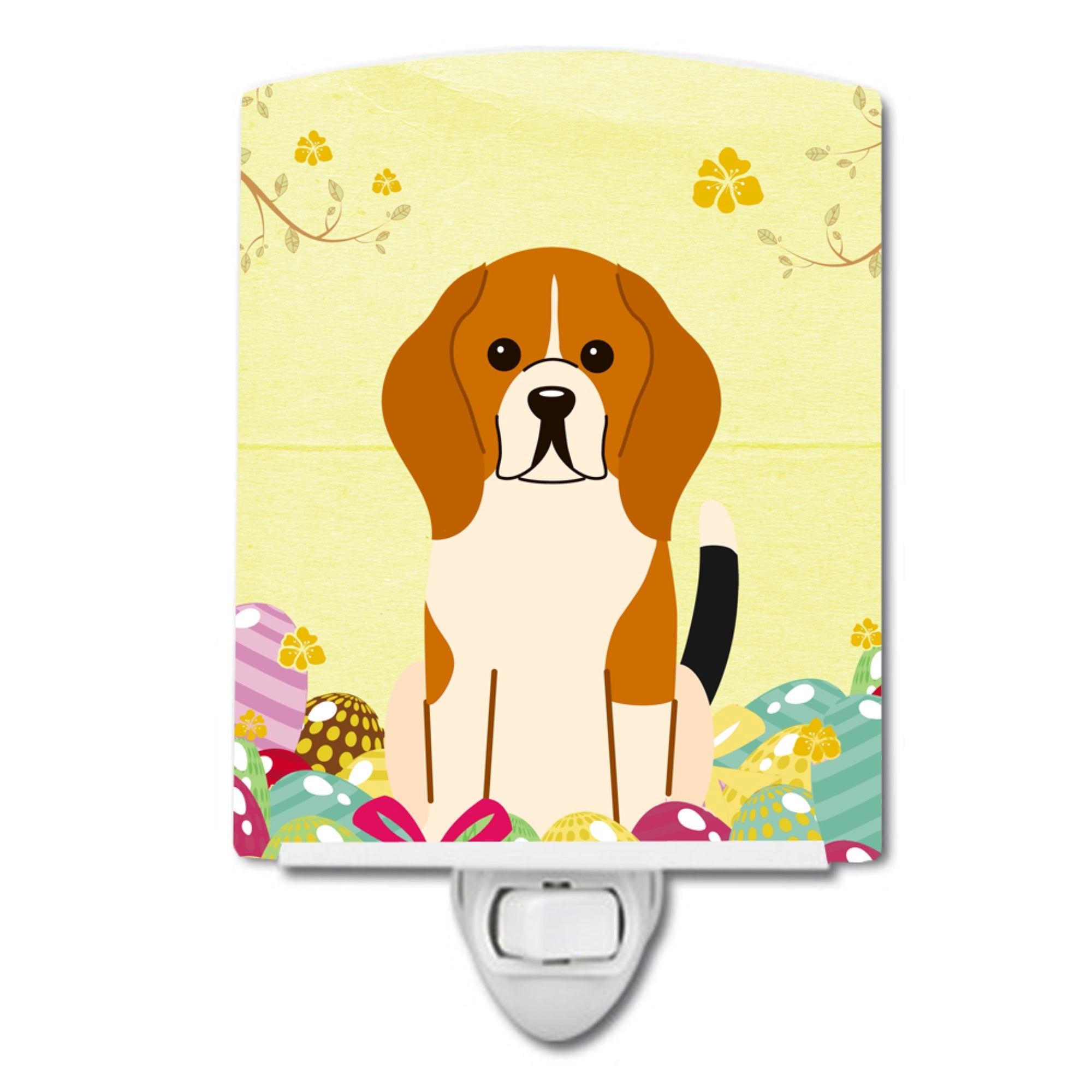  inchCarolines Treasures Easter Eggs Beagle Tricolor Ceramic Night Light, 6x4, Multicolor inch