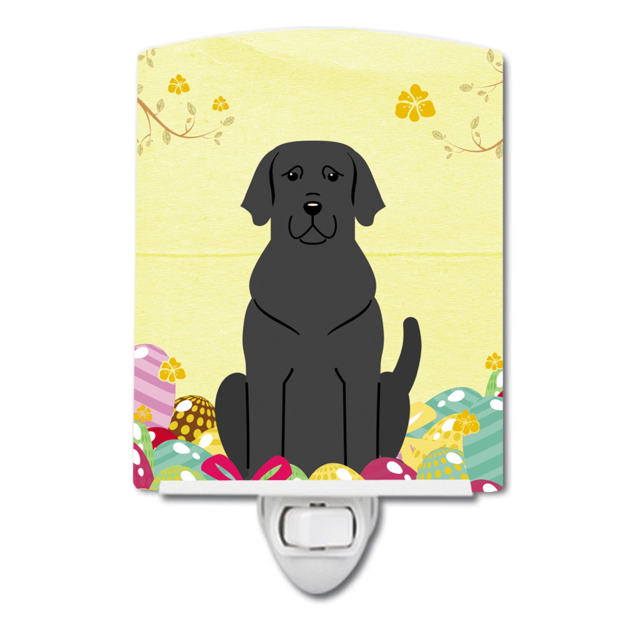  inchCarolines Treasures Easter Eggs Black Labrador Ceramic Night Light, 6x4, Multicolor inch