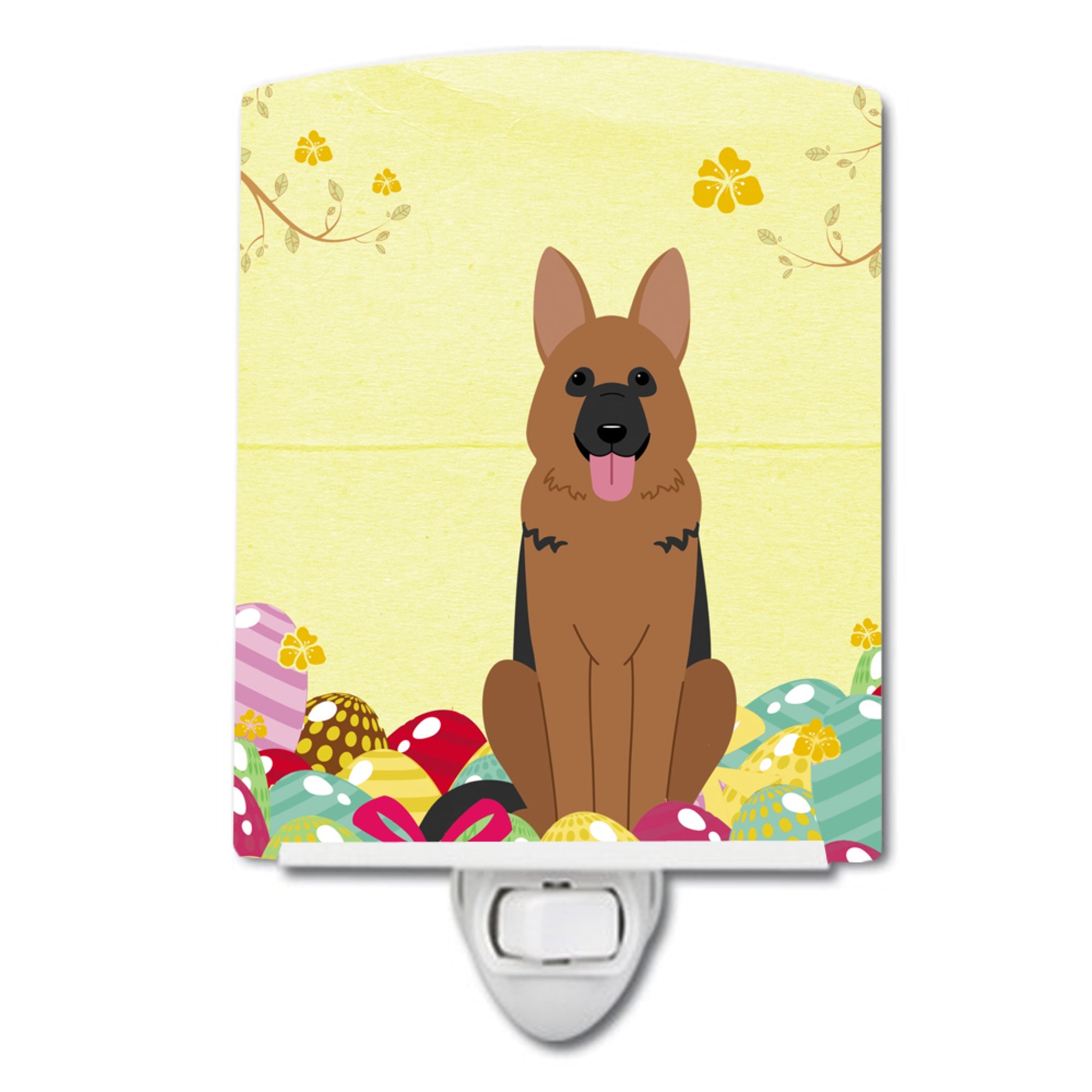  inchCarolines Treasures Easter Eggs German Shepherd Ceramic Night Light, 6x4, Multicolor inch