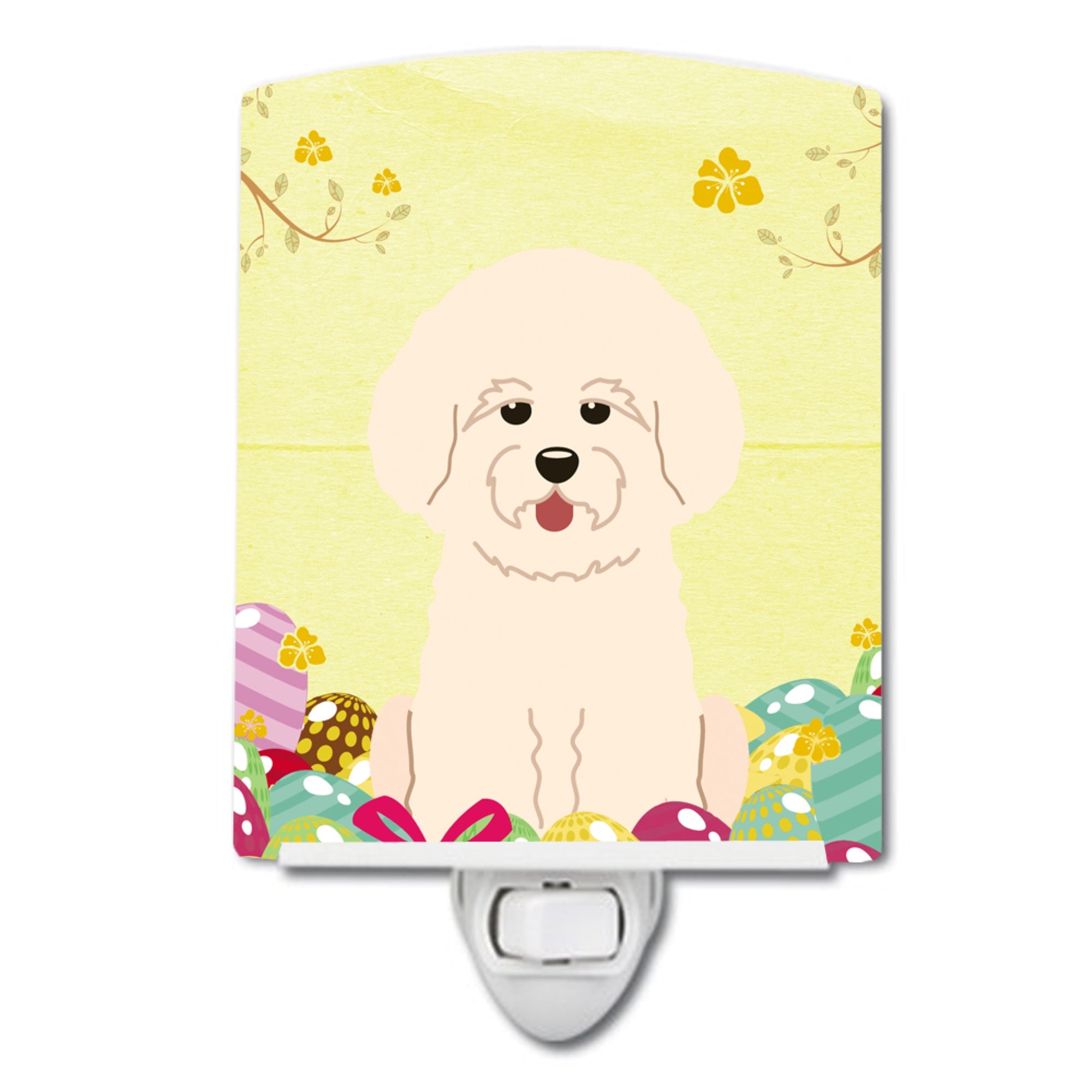  inchCarolines Treasures Easter Eggs Bichon Frise Ceramic Night Light, 6x4, Multicolor inch