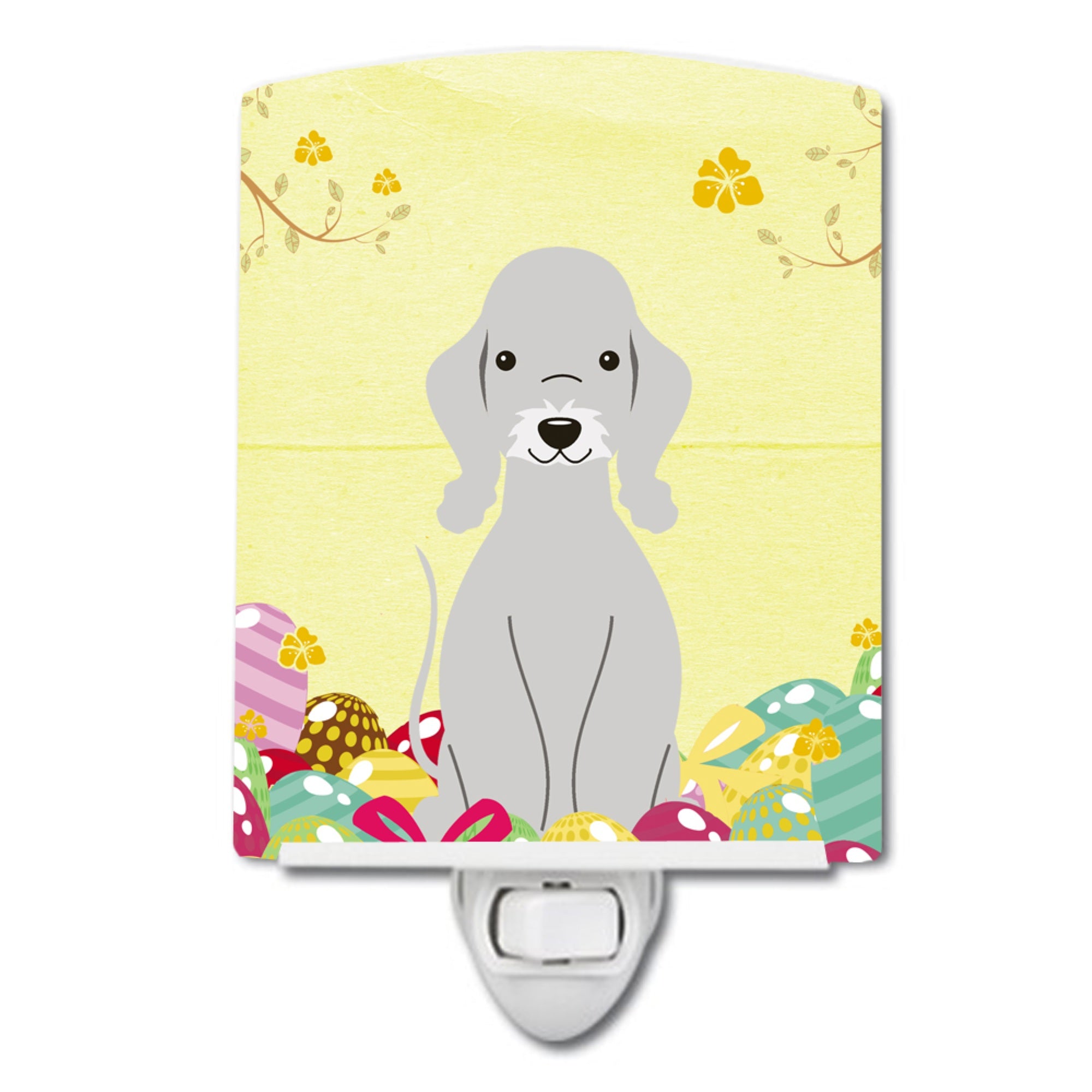  inchCarolines Treasures Easter Eggs Bedlington Terrier Blue Ceramic Night Light, 6x4, Multicolor inch