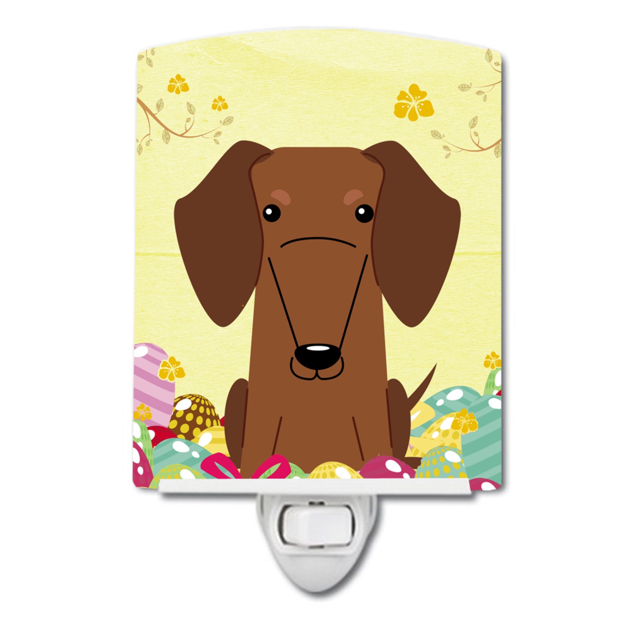  inchCarolines Treasures Easter Eggs Dachshund Red Brown Ceramic Night Light, 6x4, Multicolor inch