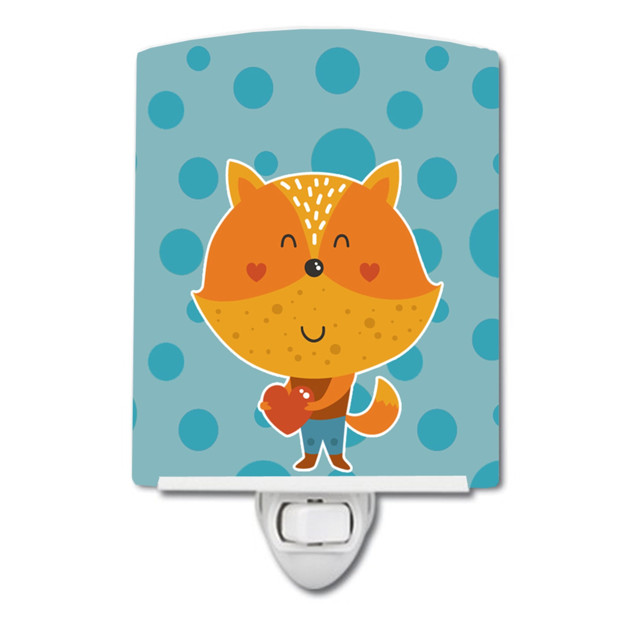  inchCarolines Treasures Polka Dot Ceramic Night Light, Squirrel, Blue, 6 inch inch x 4 inch inch inch