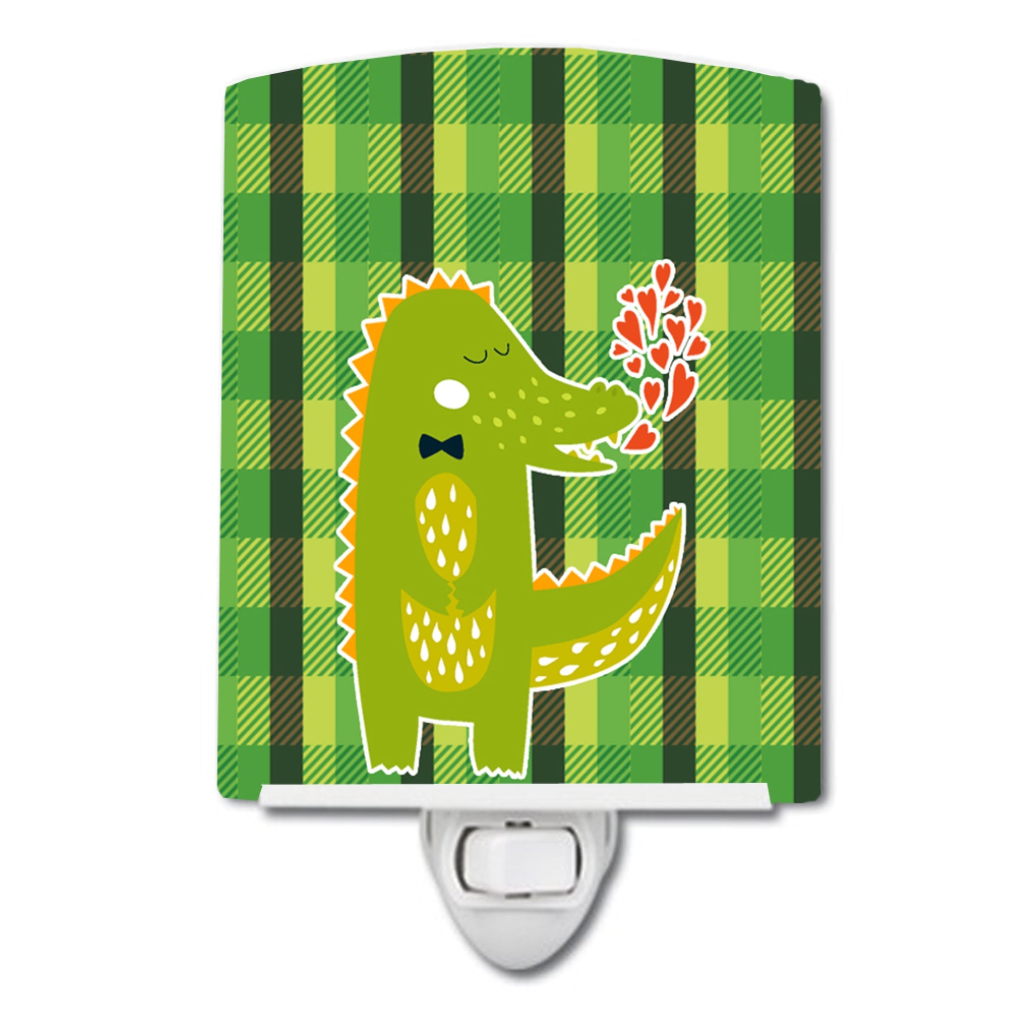  inchCarolines Treasures Alligator Ceramic Night Light, Love, Green, 6 inch inch x 4 inch inch inch