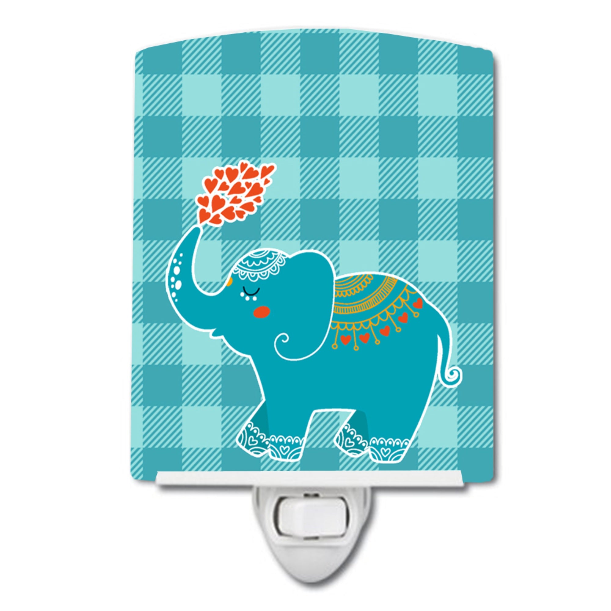  inchCarolines Treasures Elephant Ceramic Night Light, Love, Blue, 6 inch inch x 4 inch inch inch