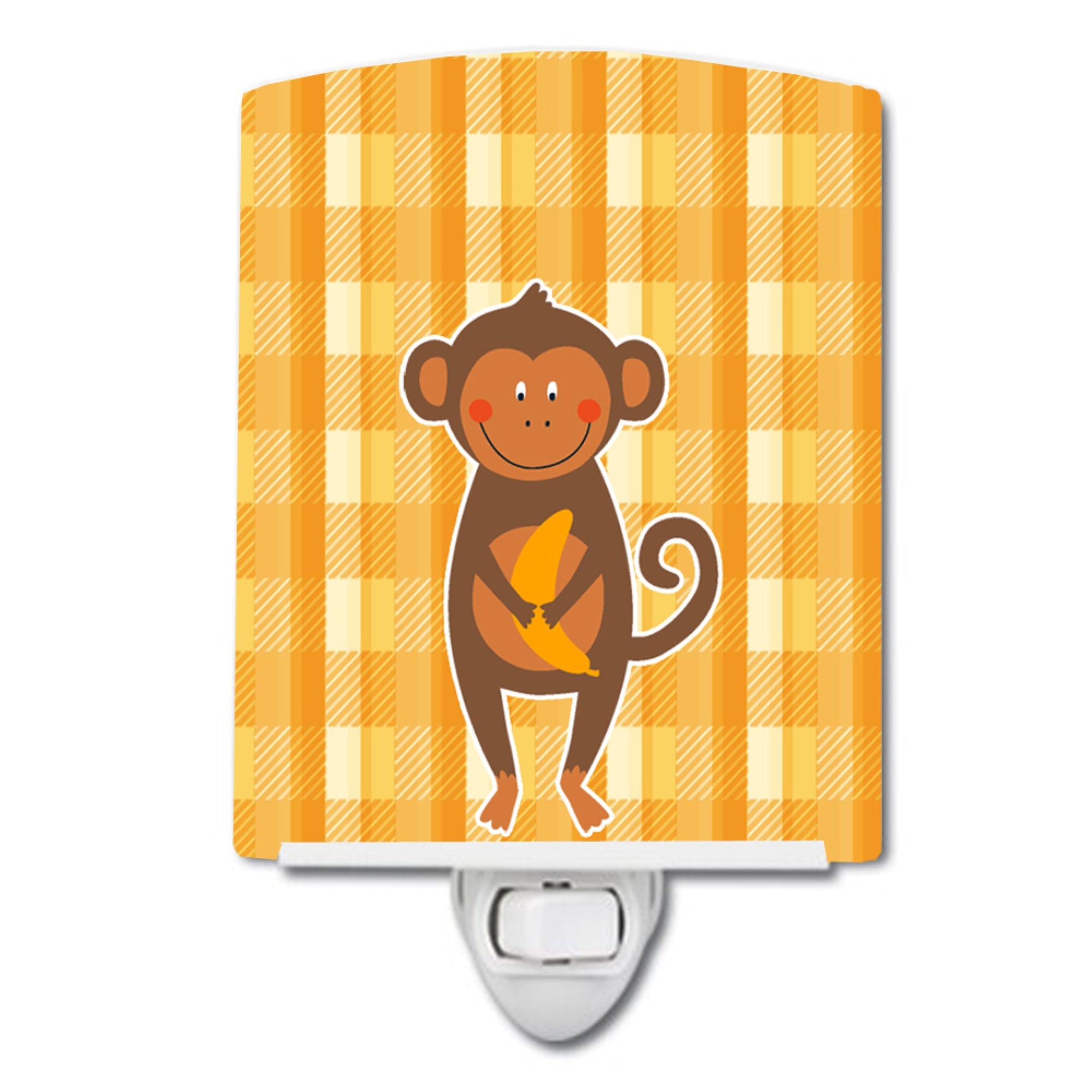  inchCarolines Treasures Monkey Ceramic Night Light, Business, Yellow, 6 inch inch x 4 inch inch inch