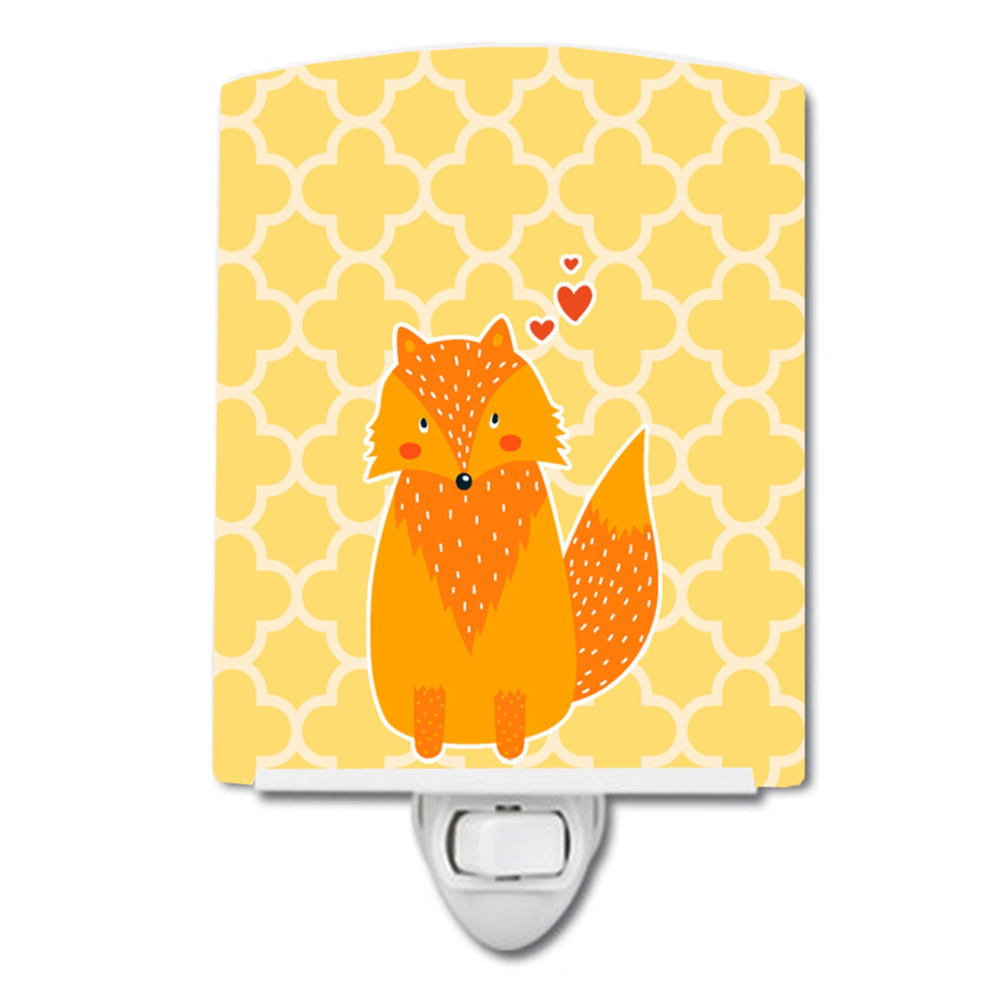  inchCarolines Treasures Fox Ceramic Night Light, Love, Yellow, 6 inch inch x 4 inch inch inch