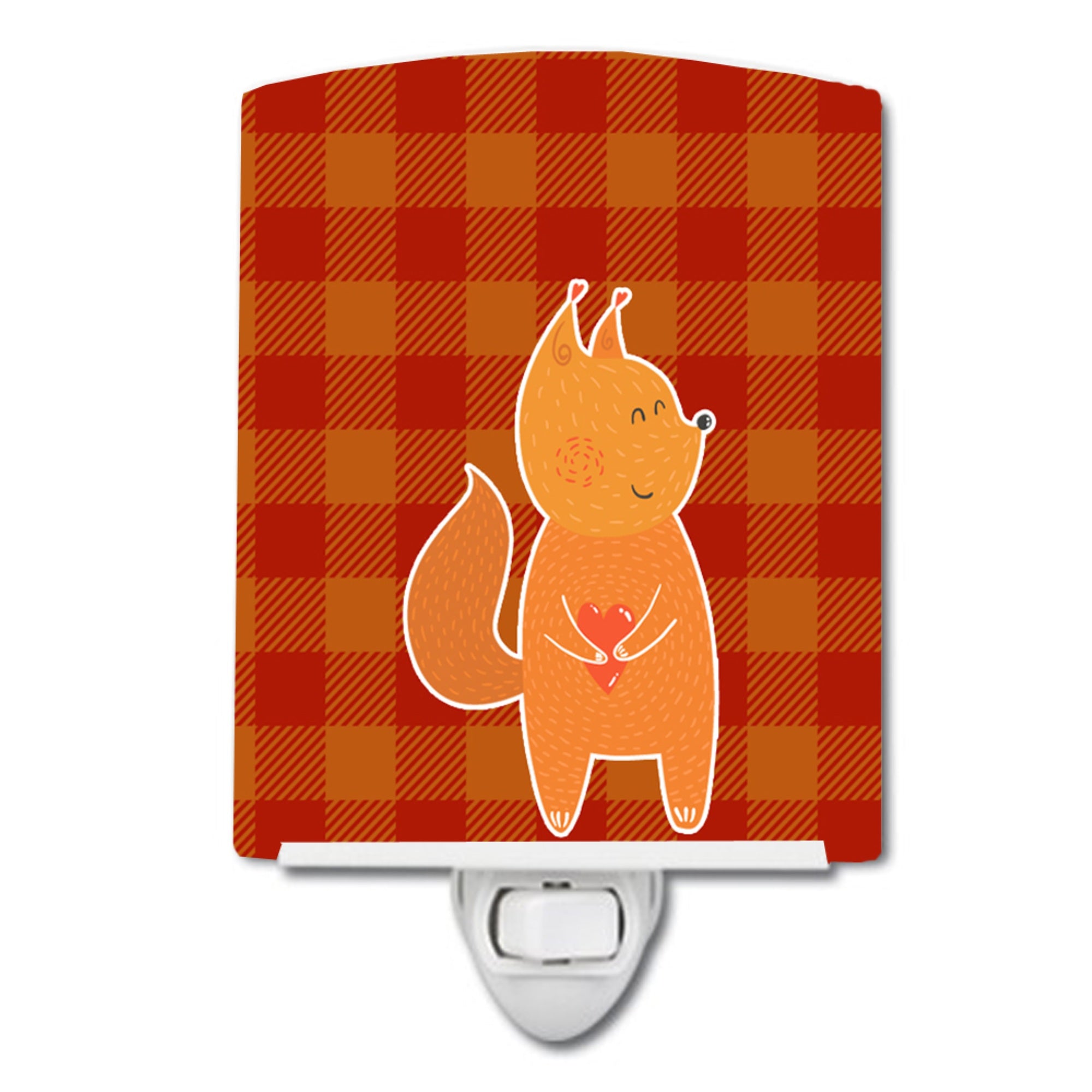  inchCarolines Treasures Fox Ceramic Night Light, Red, 6 inch inch x 4 inch inch inch