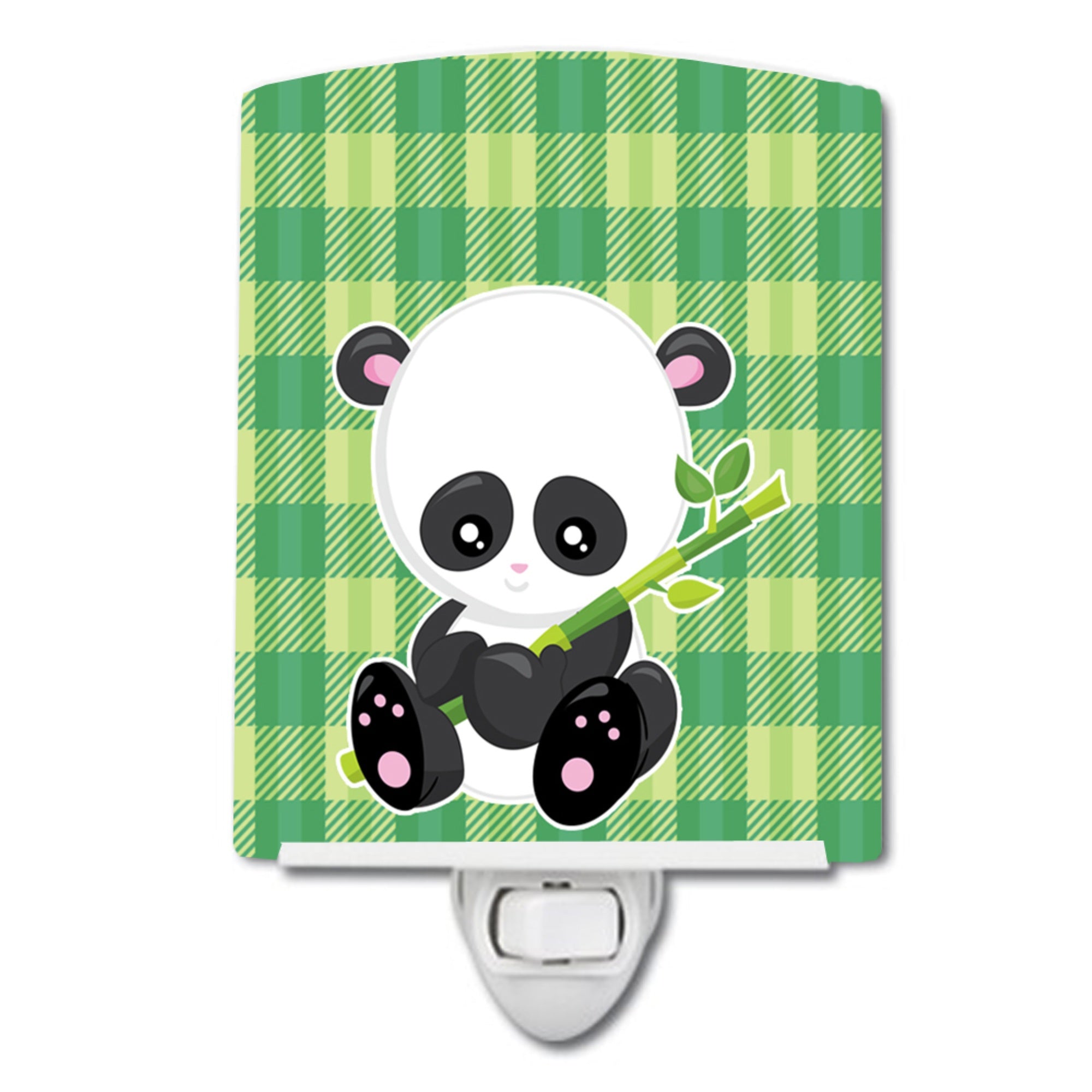  inchCarolines Treasures Panda Ceramic Night Light, Lucky, Green, 6 inch inch x 4 inch inch inch