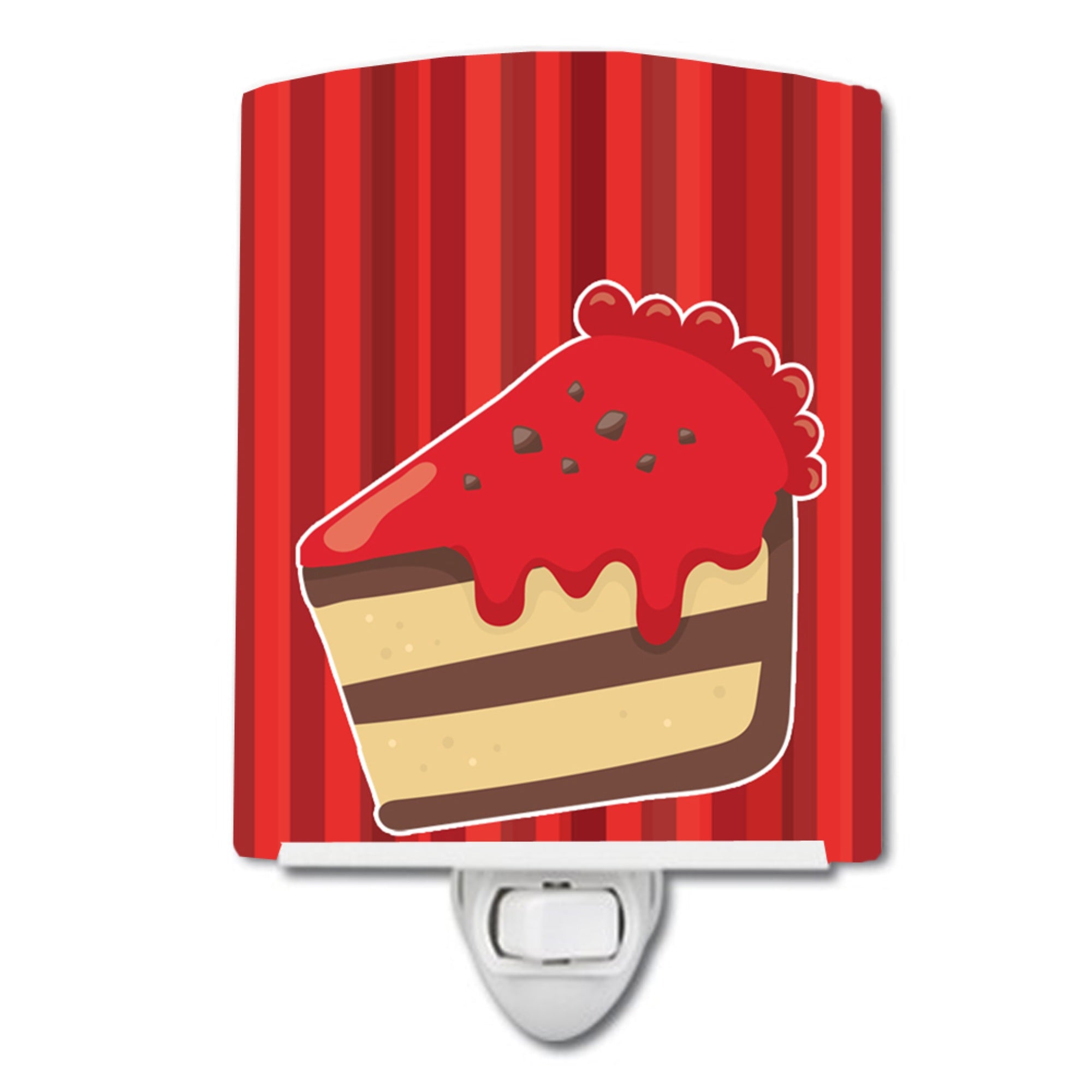  inchCarolines Treasures Christmas Ceramic Night Light, Cake, Red, 6 inch inch x 4 inch inch inch