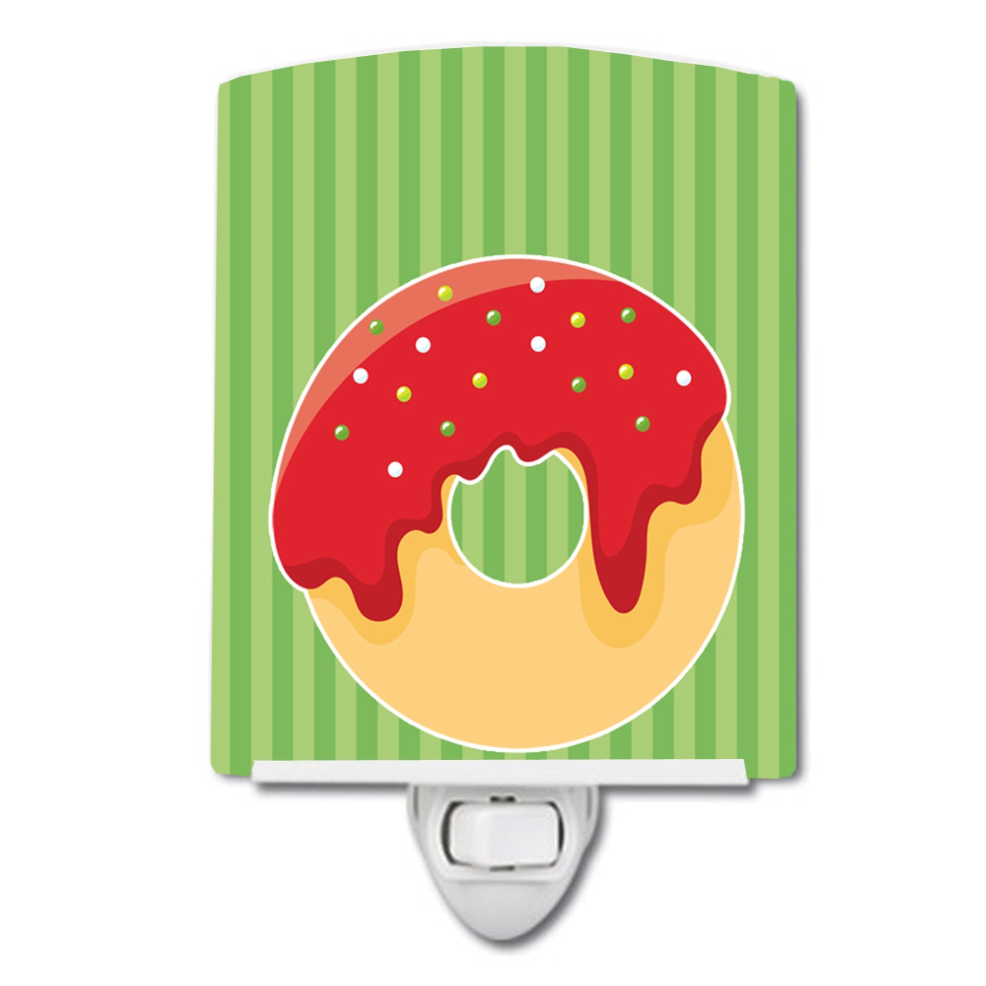  inchCarolines Treasures Christmas Ceramic Night Light, Donut, Green, 6 inch inch x 4 inch inch inch