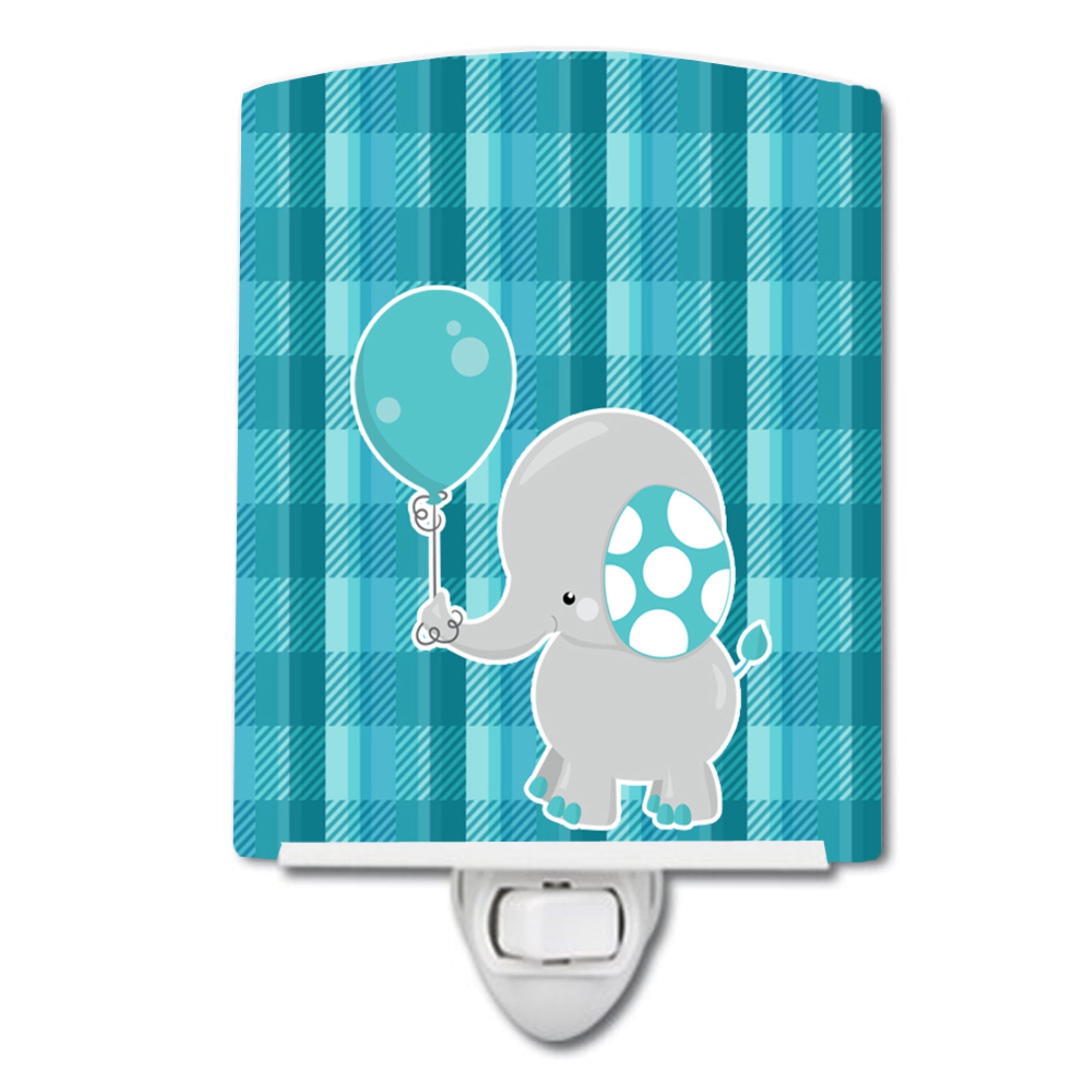  inchCarolines Treasures Elephant with Ballo Ceramic Night Light, Blue, 6 inch inch x 4 inch inch inch