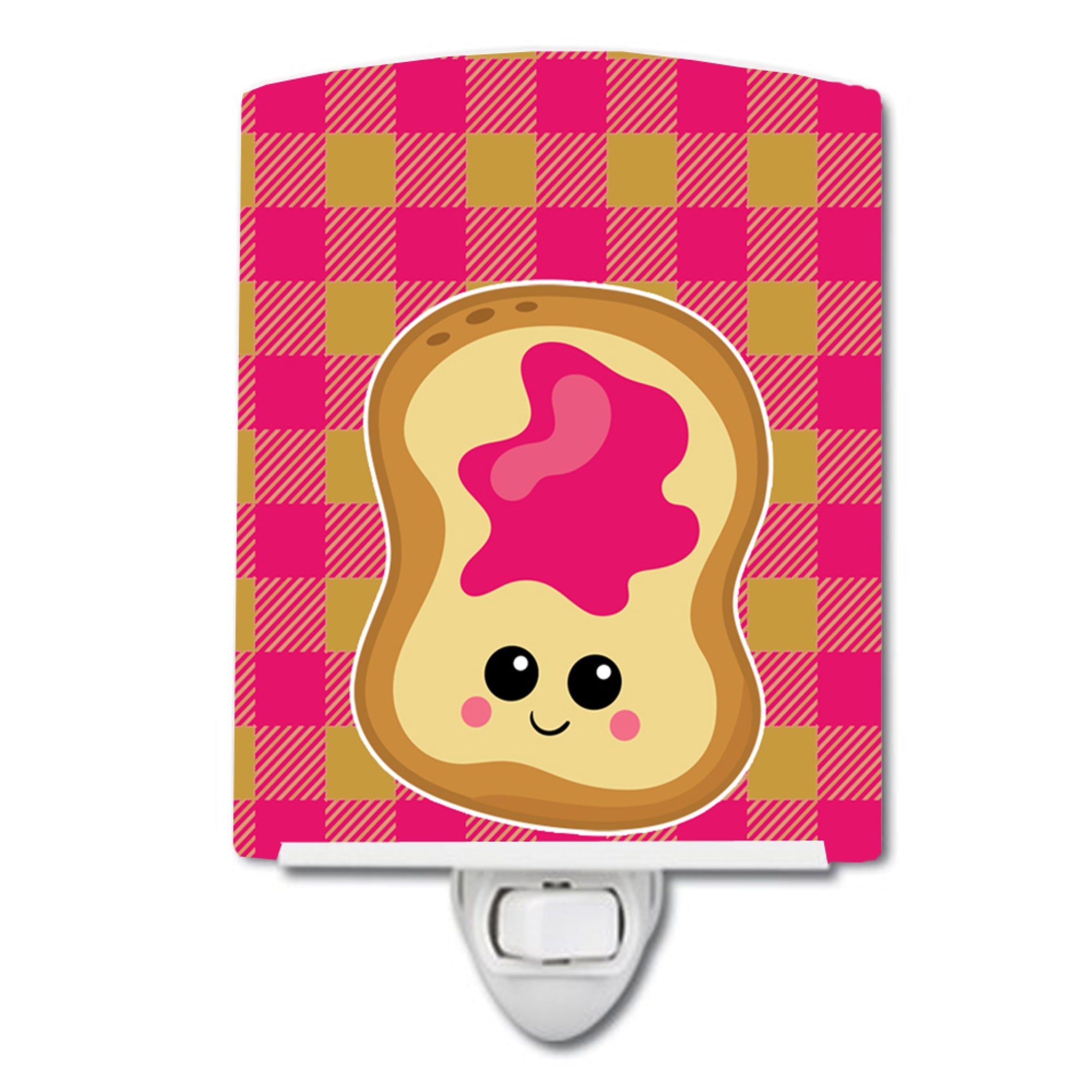  inchCarolines Treasures Jelly Ceramic Night Light, Toast, Pink, 6 inch inch x 4 inch inch inch