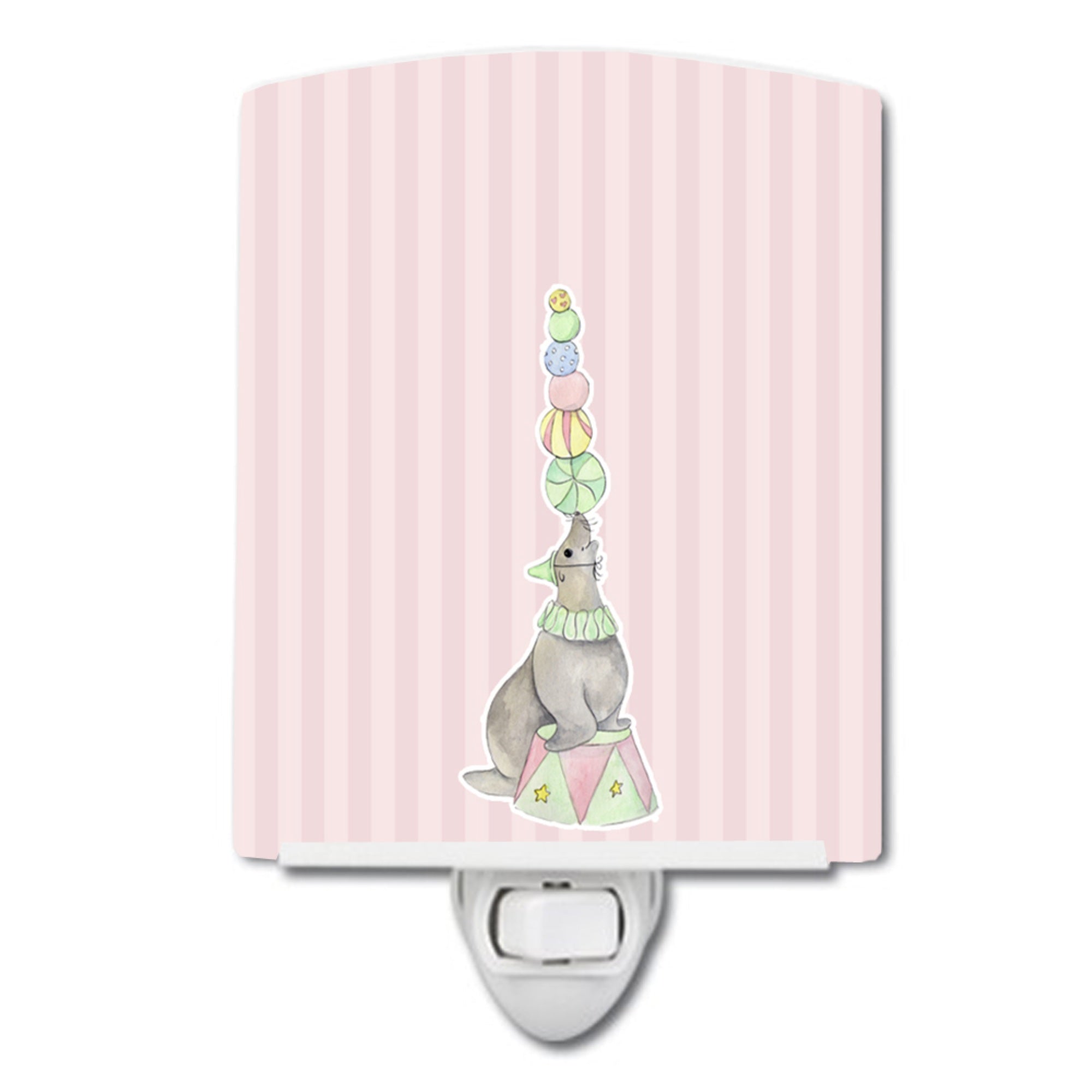 inchCarolines Treasures Circus Ceramic Night Light, Seal, Pink, 6 inch inch x 4 inch inch inch