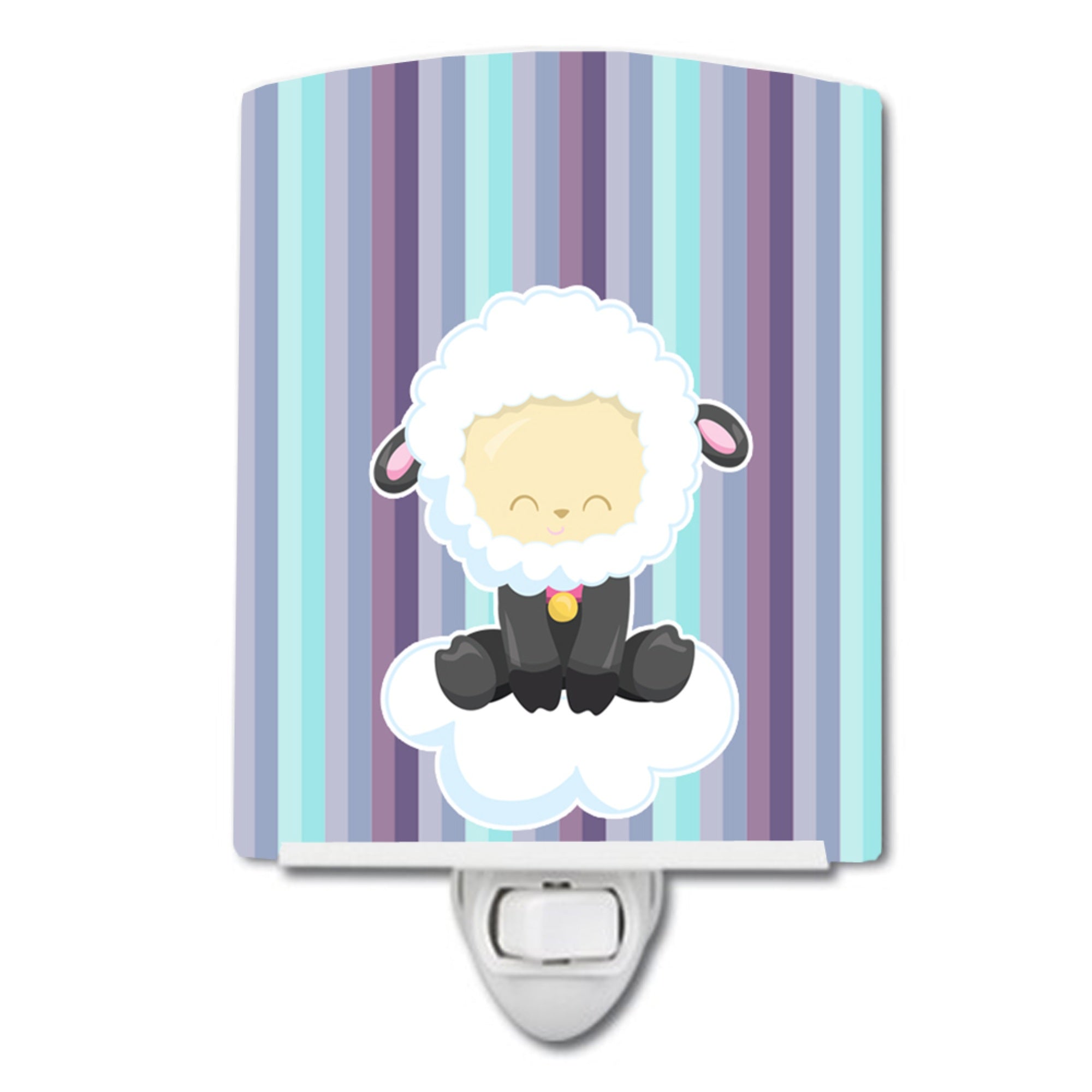  inchCarolines Treasures Sheep Ceramic Night Light, Cloud, Purple, 6 inch inch x 4 inch inch inch