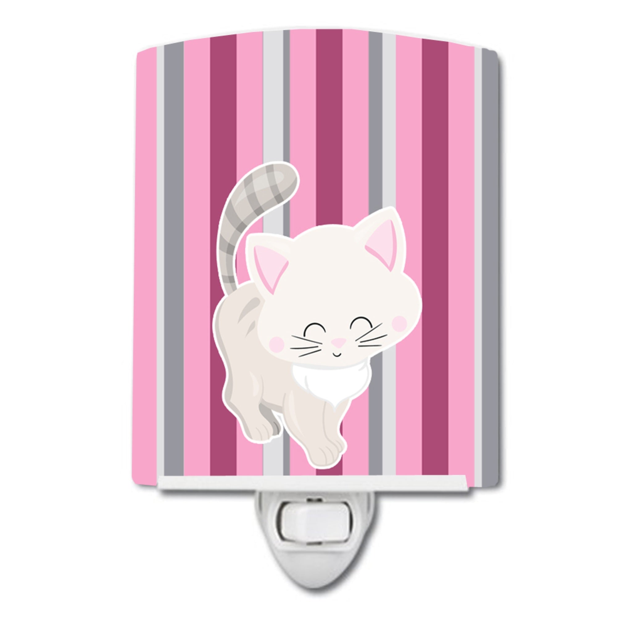  inchCarolines Treasures Kitten Cat Ceramic Night Light, Pink, 6 inch inch x 4 inch inch inch