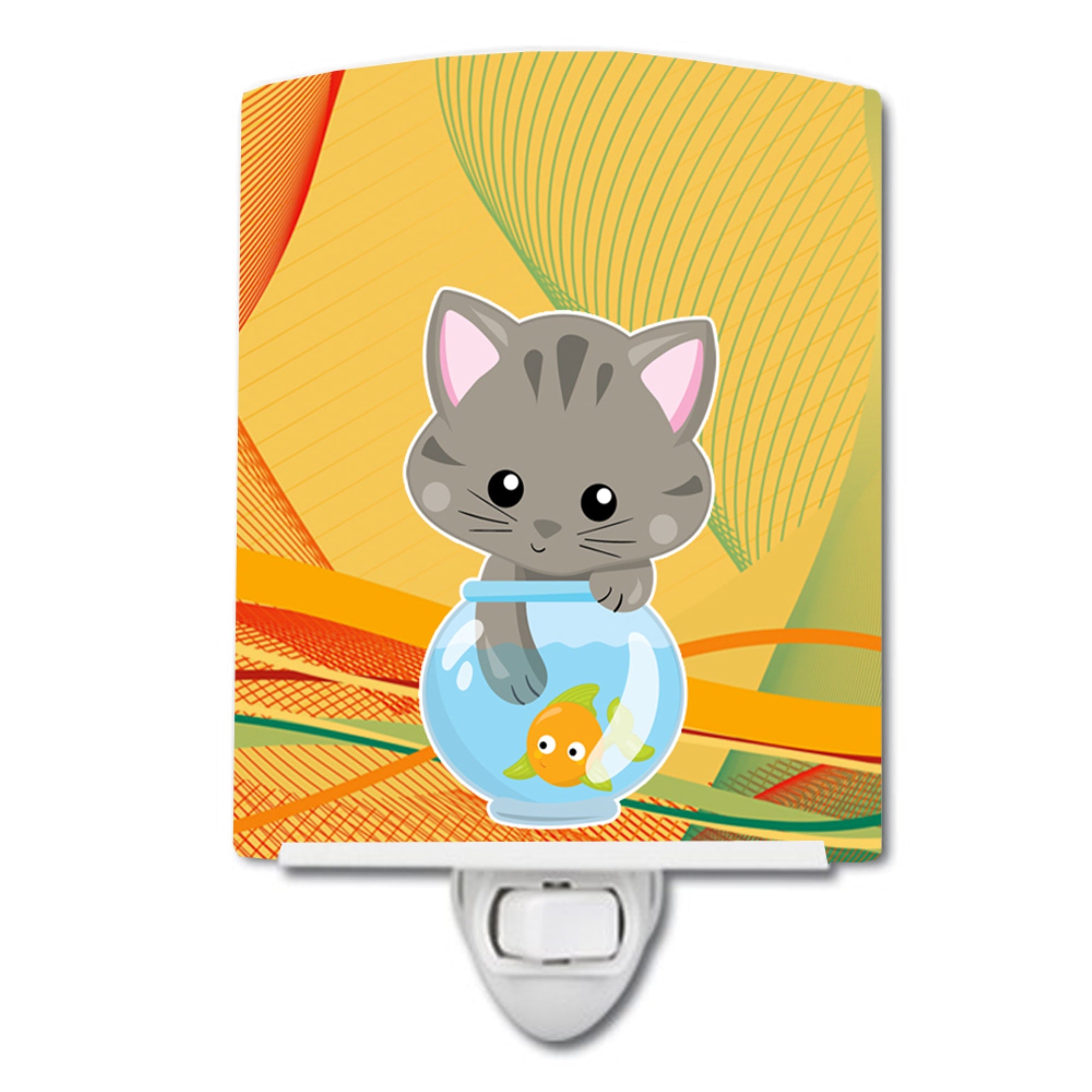  inchCarolines Treasures Kitten Ceramic Night Light, Fish Bowl, Multicolor, 6 inch inch x 4 inch inch inch