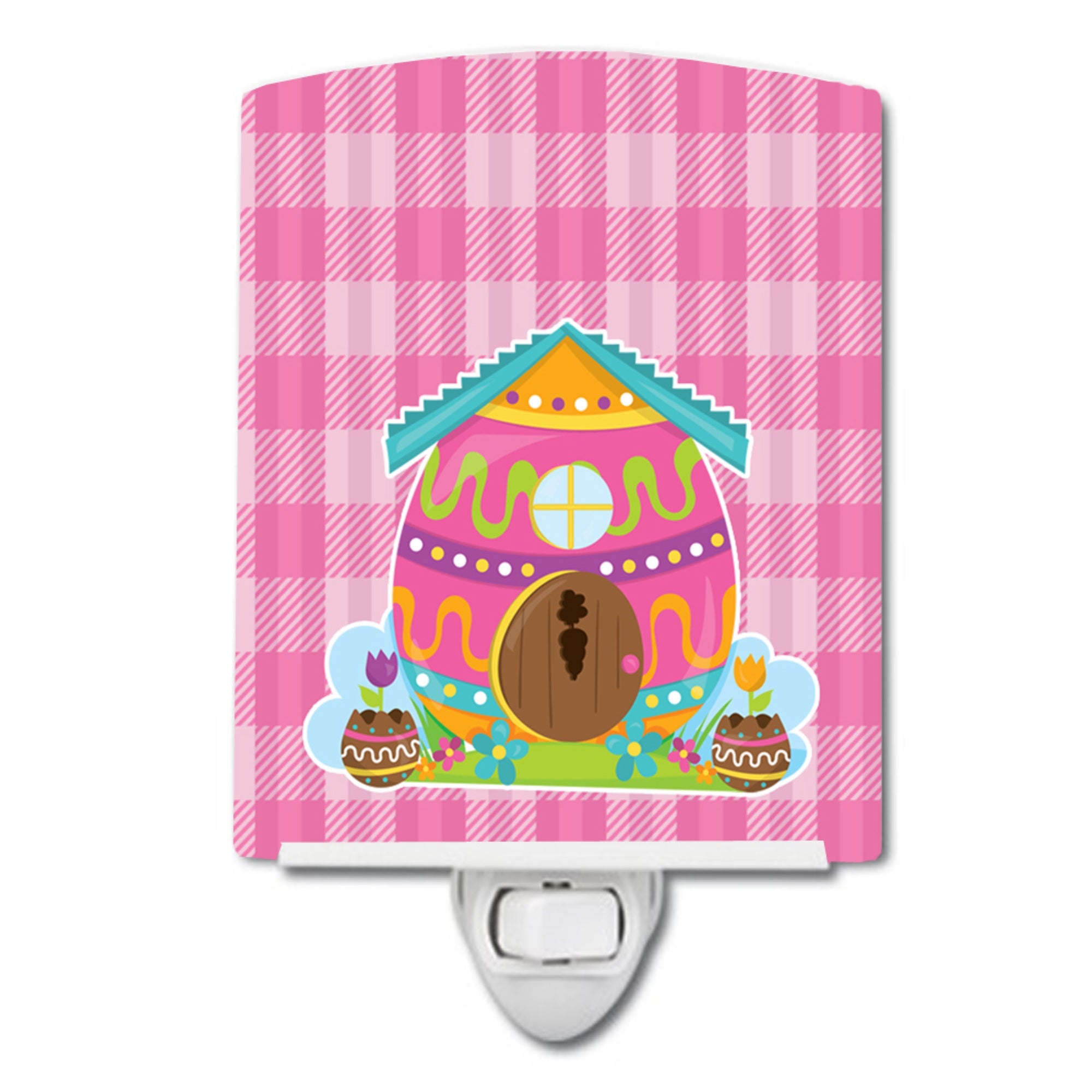  inchCarolines Treasures Easter Rabbit Ceramic Night Light, House, Pink, 6 inch inch x 4 inch inch inch