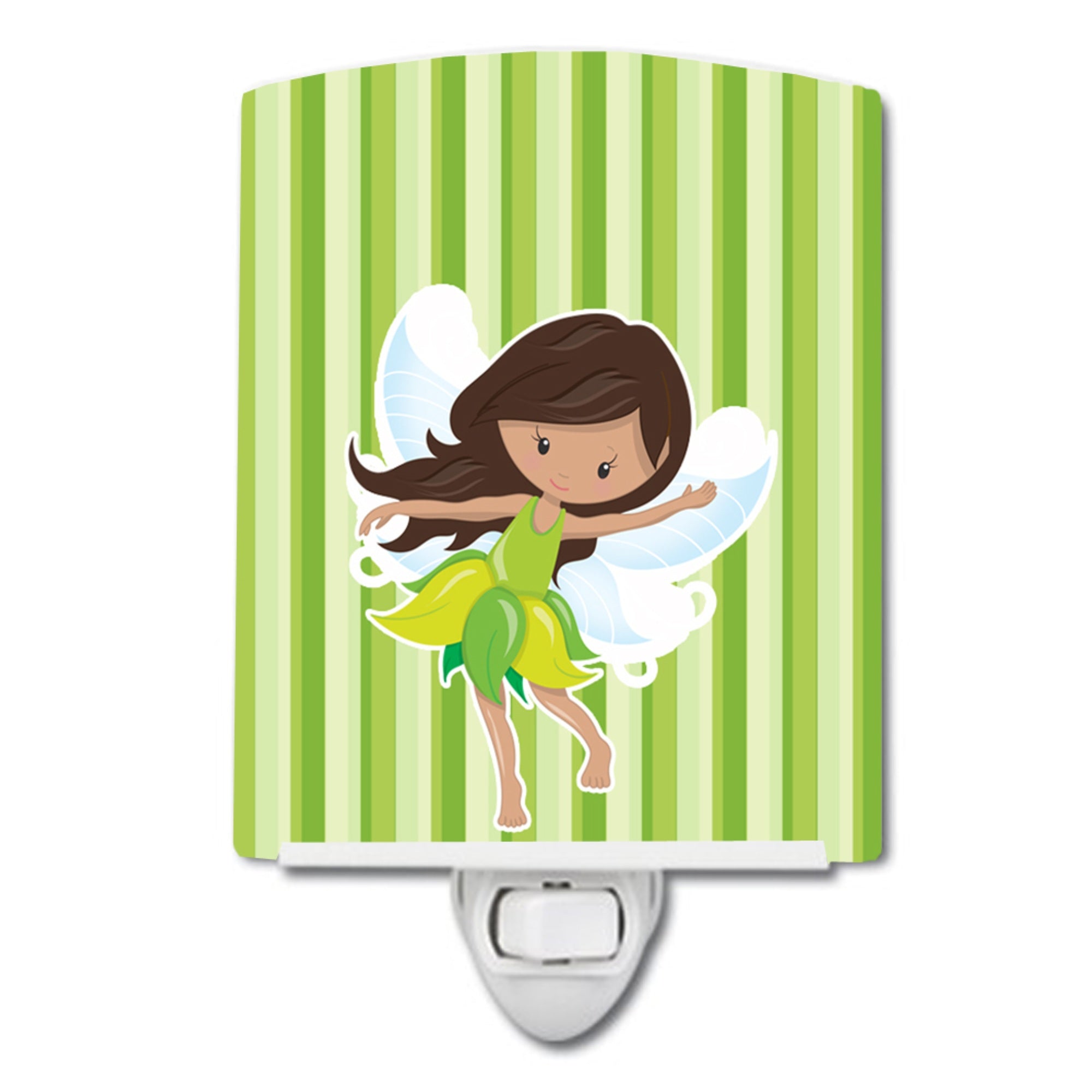  inchCarolines Treasures Fairy Stripes Ceramic Night Light, Green, 6 inch inch x 4 inch inch, BB6909CNL inch