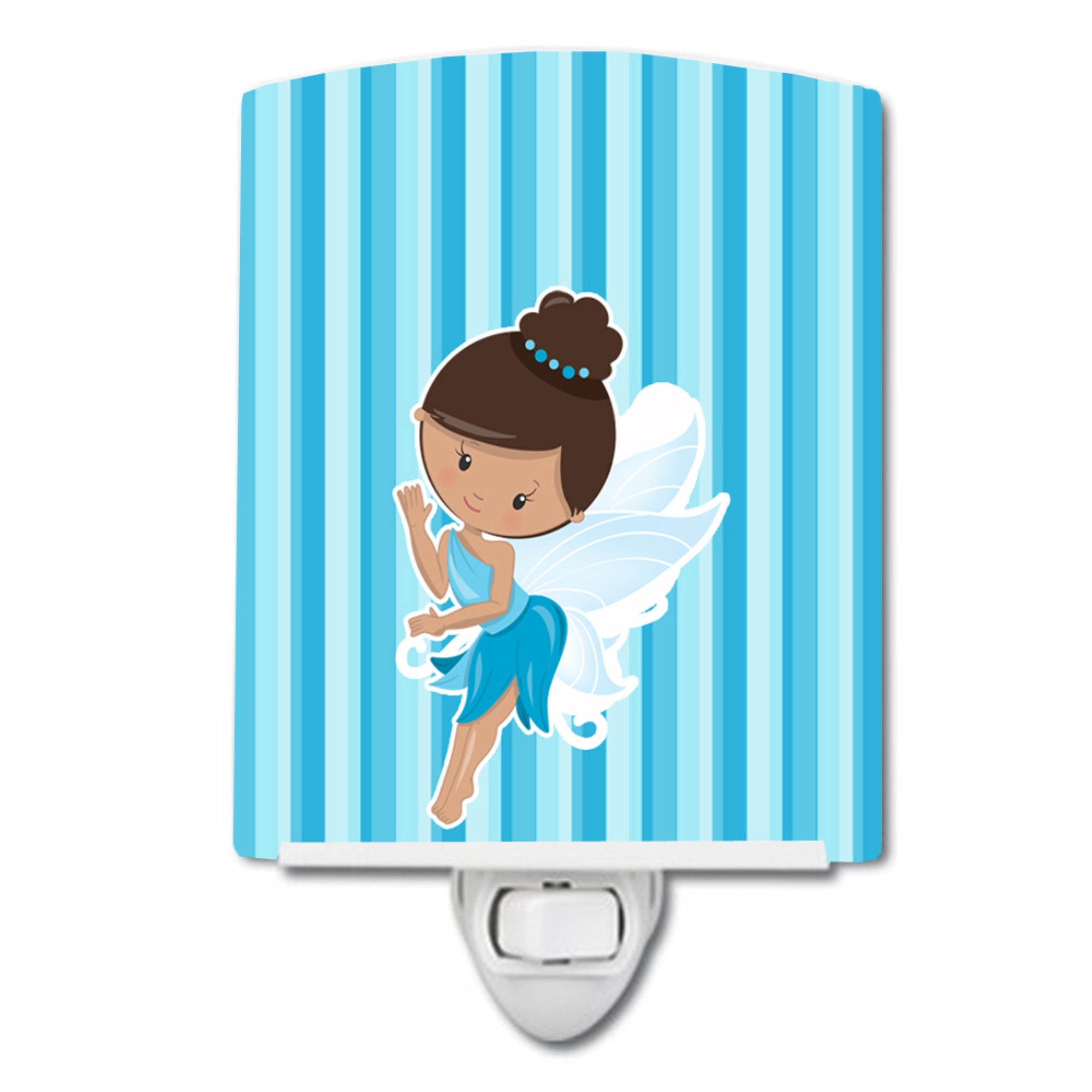  inchCarolines Treasures Fairy Stripes Ceramic Night Light, Blue, 6 inch inch x 4 inch inch, BB6910CNL inch