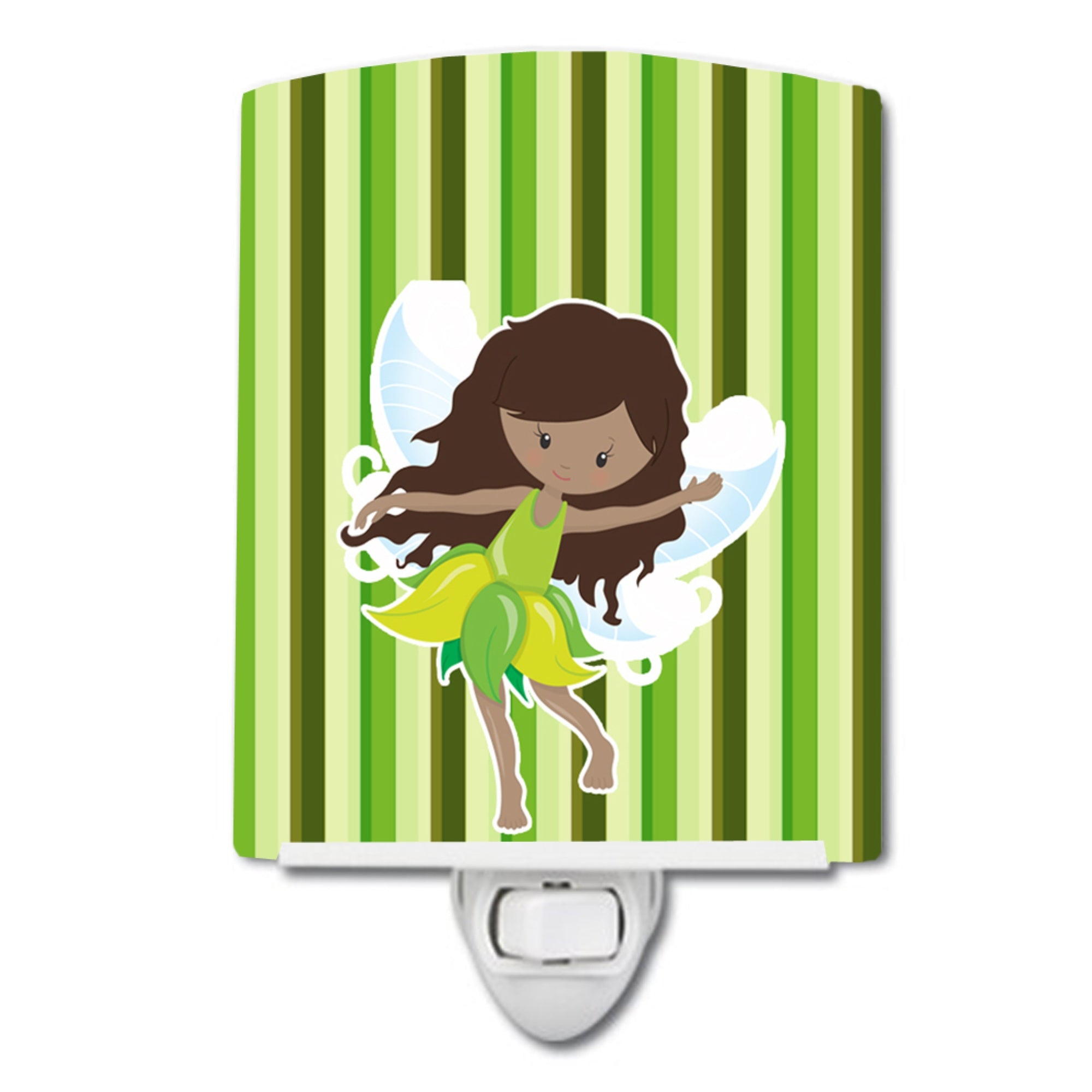  inchCarolines Treasures Fairy Stripes Ceramic Night Light, Green, 6 inch inch x 4 inch inch, BB6912CNL inch