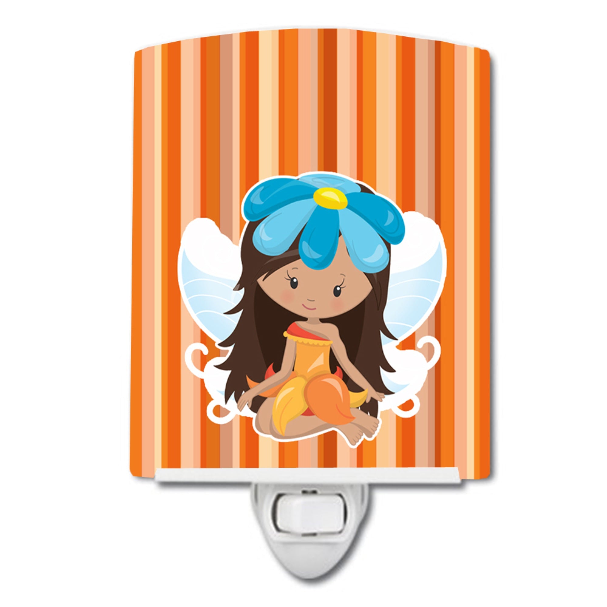  inchCarolines Treasures Fairy Stripes Ceramic Night Light, Orange, 6 inch inch x 4 inch inch, BB6913CNL inch