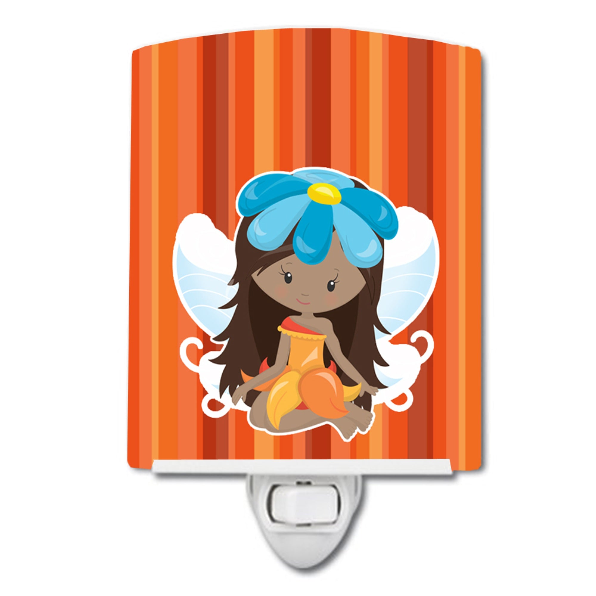  inchCarolines Treasures Fairy Stripes Ceramic Night Light, Orange, 6 inch inch x 4 inch inch, BB6915CNL inch