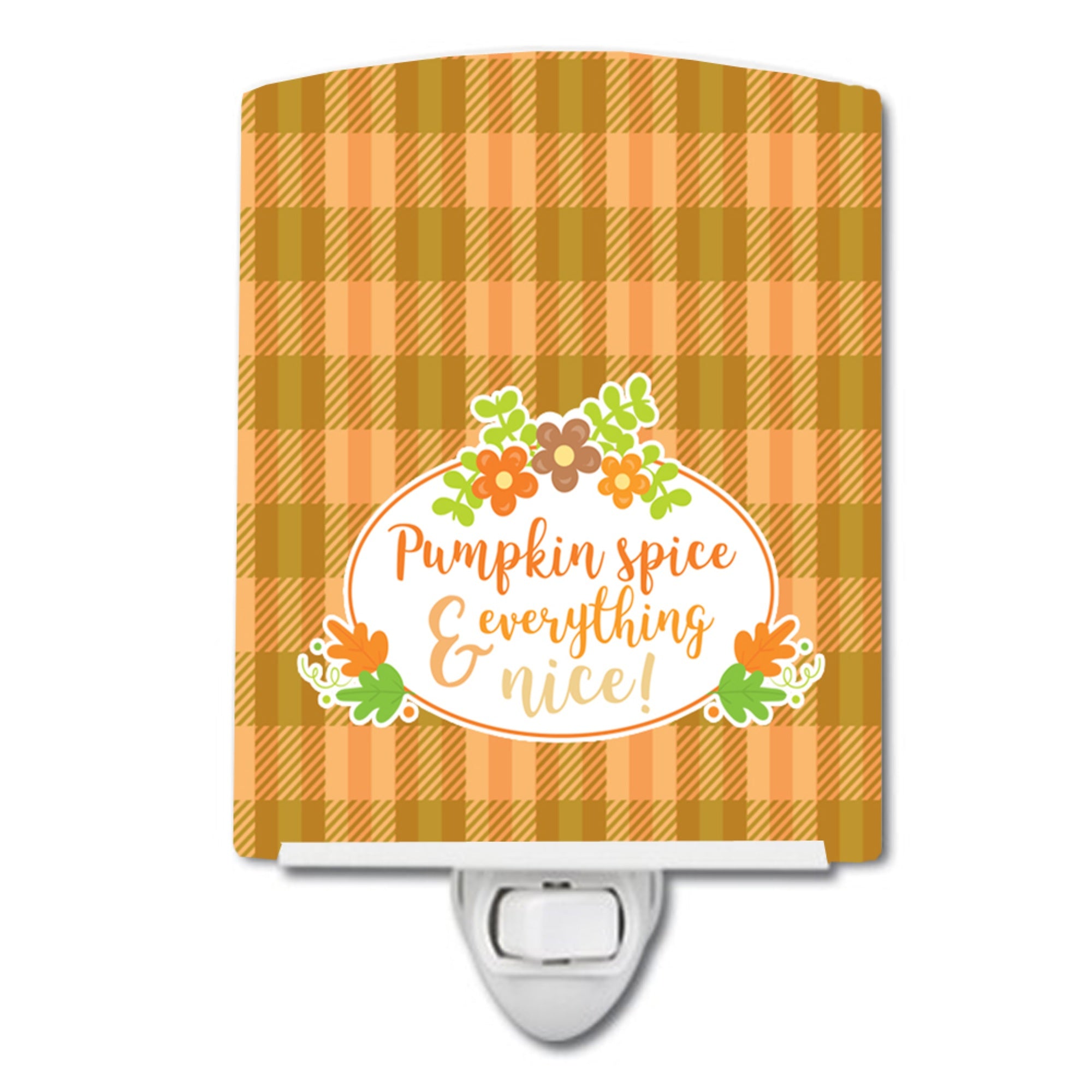 inchCarolines Treasures Fall Pumpkin Spice Ceramic Night Light, Everything, Brown, 6 inch inch x 4 inch inch inch
