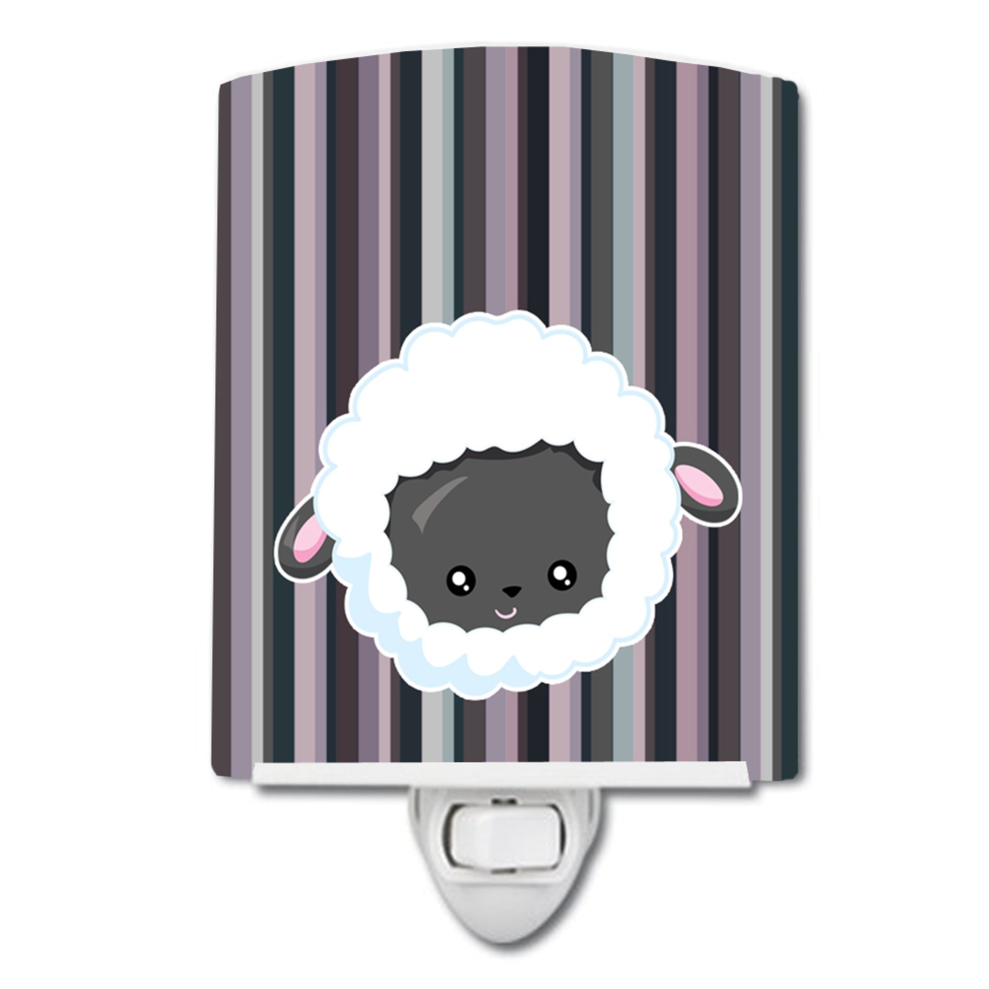  inchCarolines Treasures Black Ceramic Night Light, Sheep Lamb Face, Grey, 6 inch inch x 4 inch inch inch