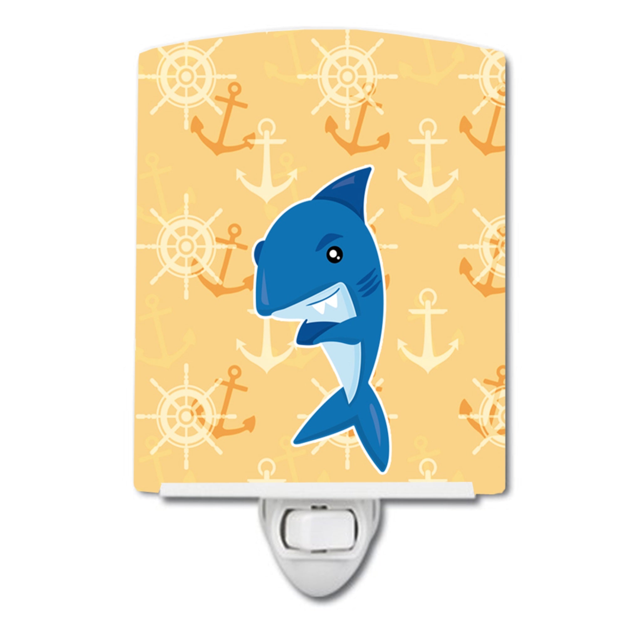  inchCarolines Treasures Shark Nautical Ceramic Night Light, Beige, 6 inch inch x 4 inch inch inch