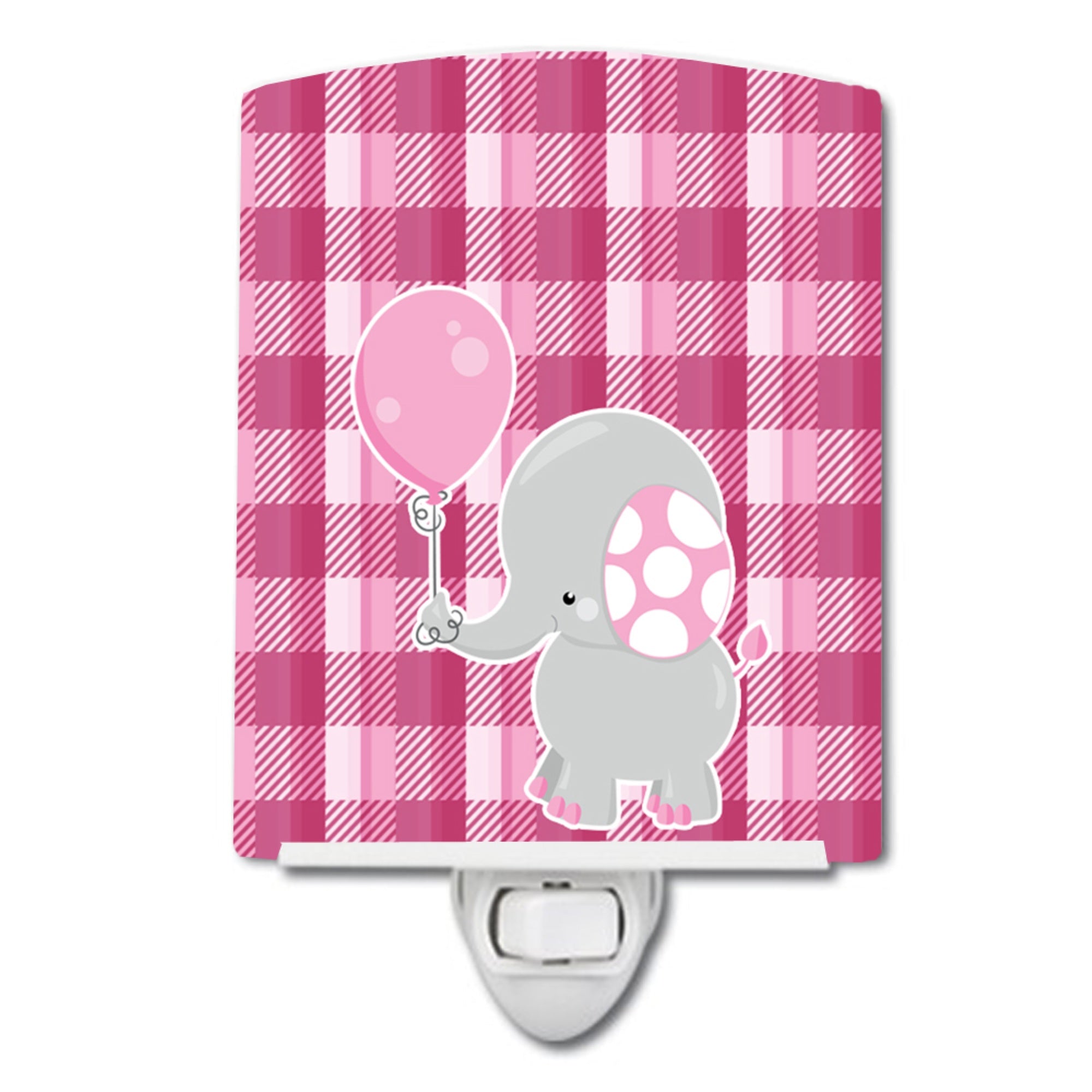  inchCarolines Treasures Elephant with Ballo Ceramic Night Light, Pink, 6 inch inch x 4 inch inch inch