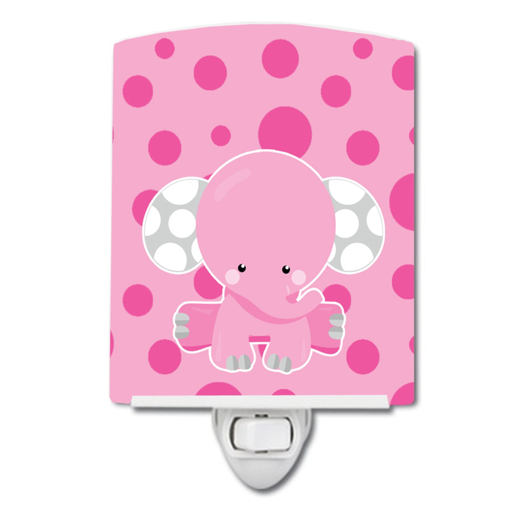  inchCarolines Treasures Elephant Ceramic Night Light, Polka Dots, Pink, 6 inch inch x 4 inch inch inch