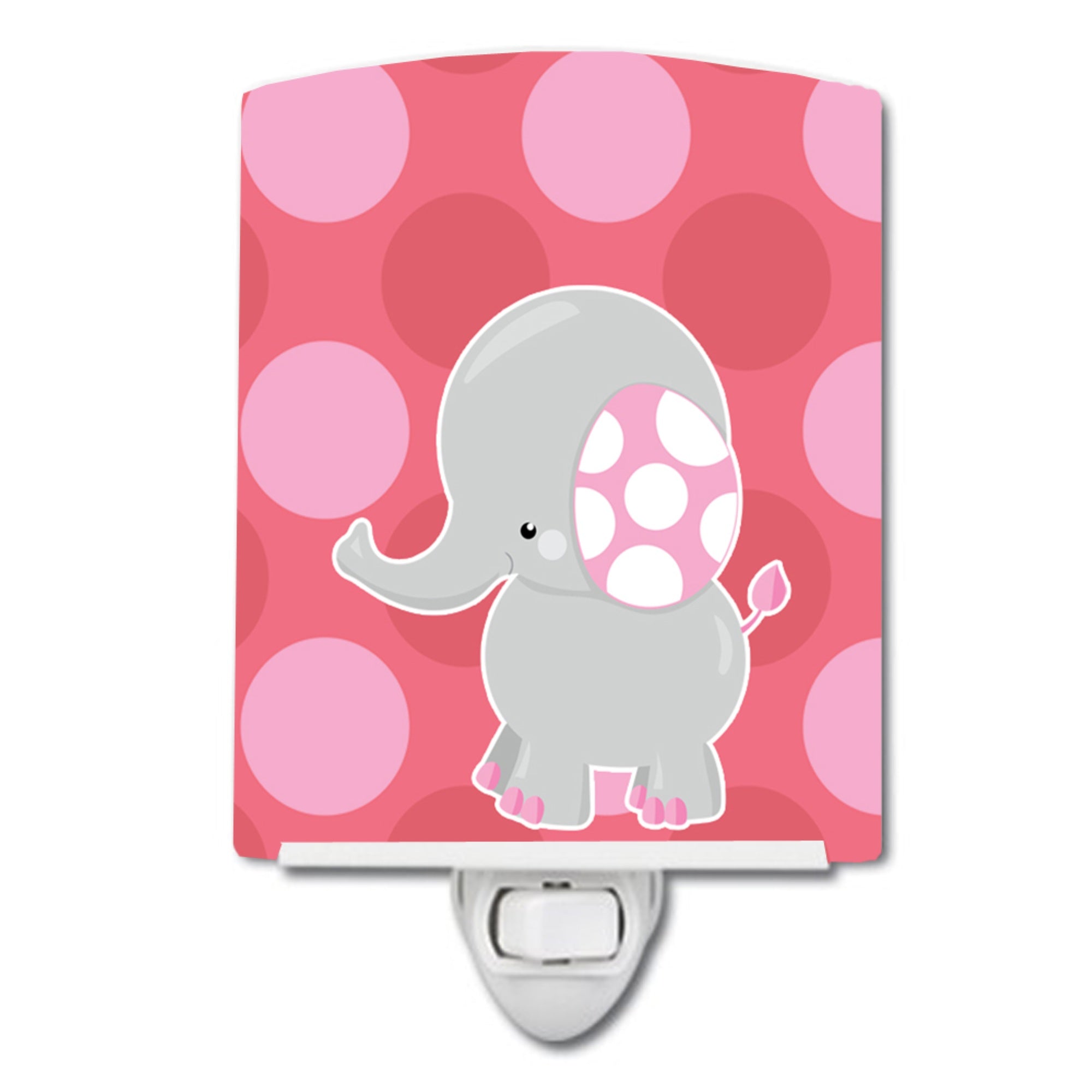  inchCarolines Treasures Elephant Ceramic Night Light, Big Polka Dots, Pink, 6 inch inch x 4 inch inch inch