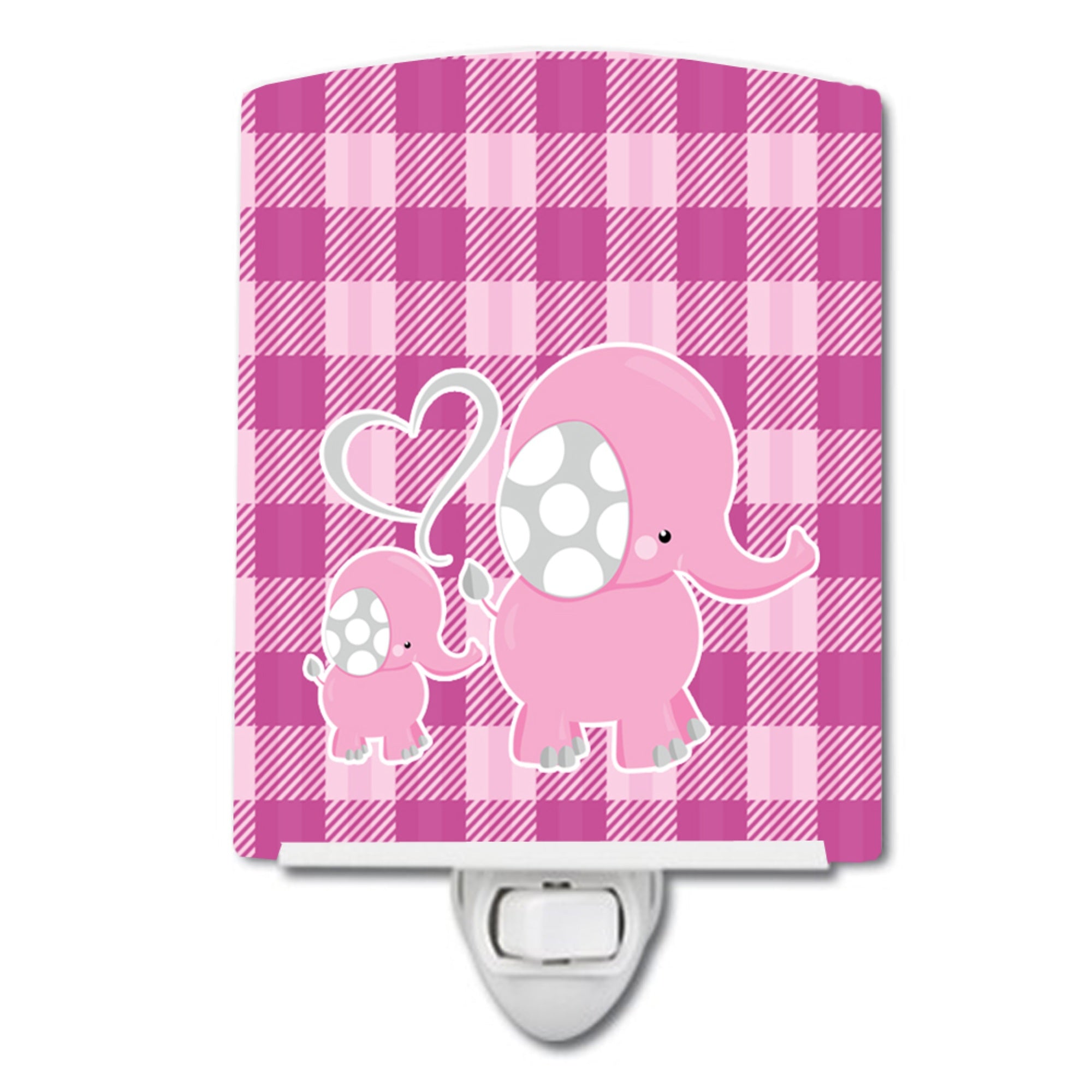  inchCarolines Treasures Elephant and Baby Ceramic Night Light, Blue, 6x4 inch