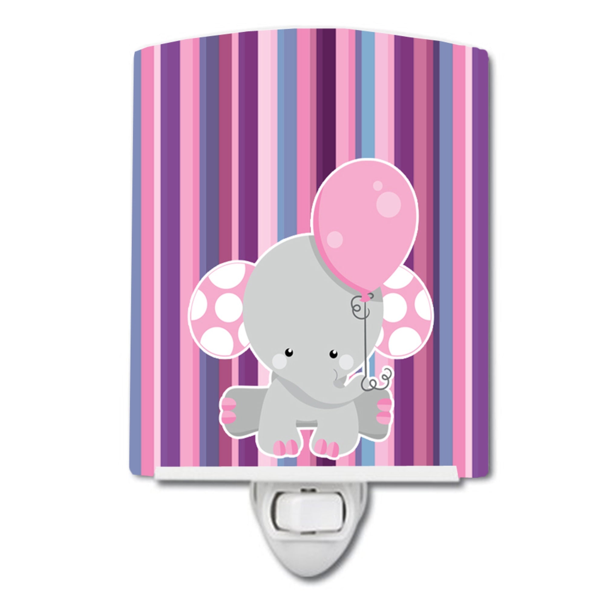  inchCarolines Treasures Elephant Stripes Ceramic Night Light, Multicolor, 6 inch inch x 4 inch inch inch