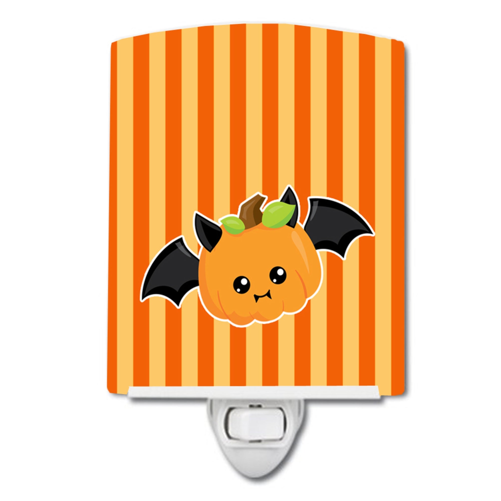  inchCarolines Treasures Halloween Pumpkin Ceramic Night Light, Bat, Orange, 6 inch inch x 4 inch inch inch