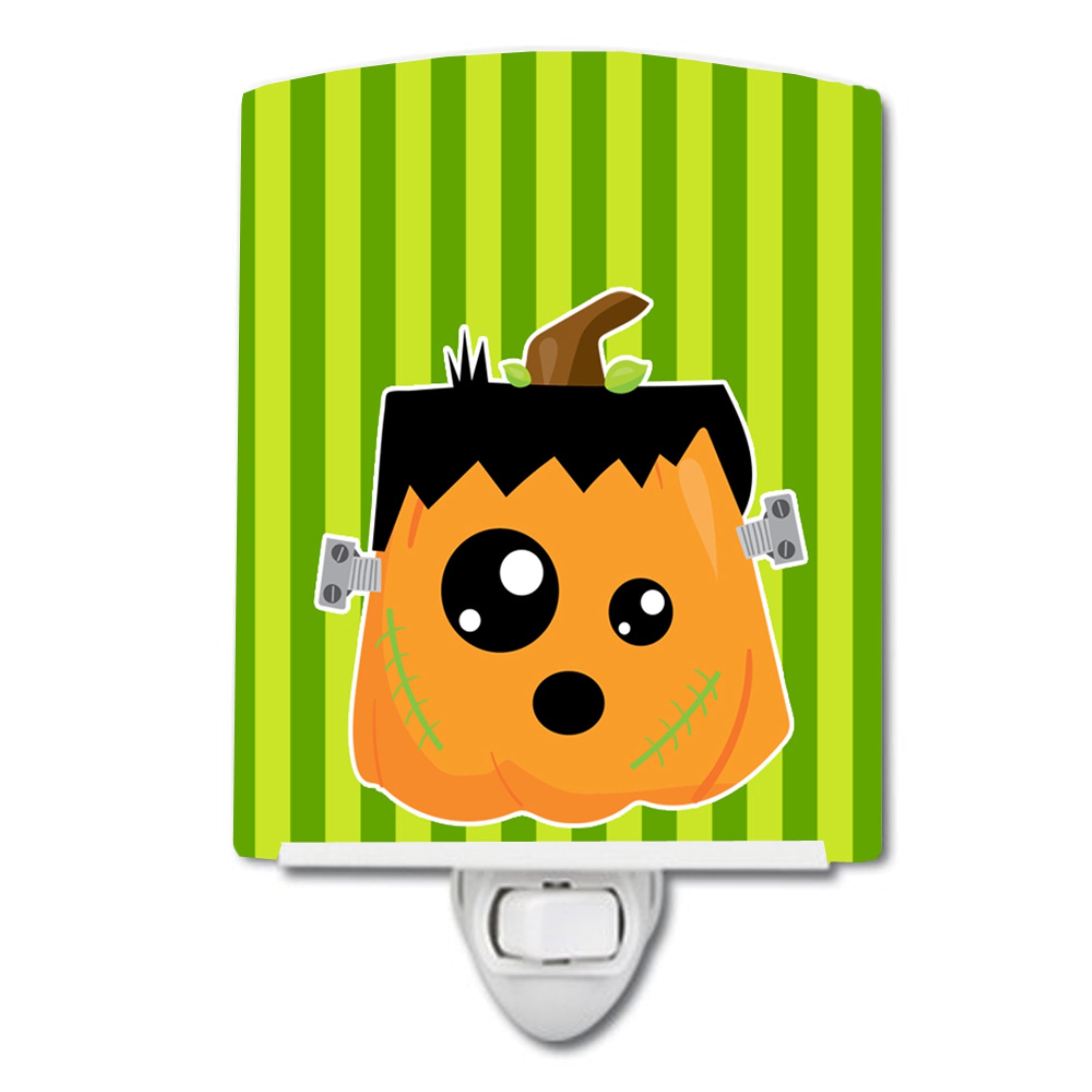  inchCarolines Treasures Halloween Pumpkin Ceramic Night Light, Frankenstein, Green, 6 inch inch x 4 inch inch inch